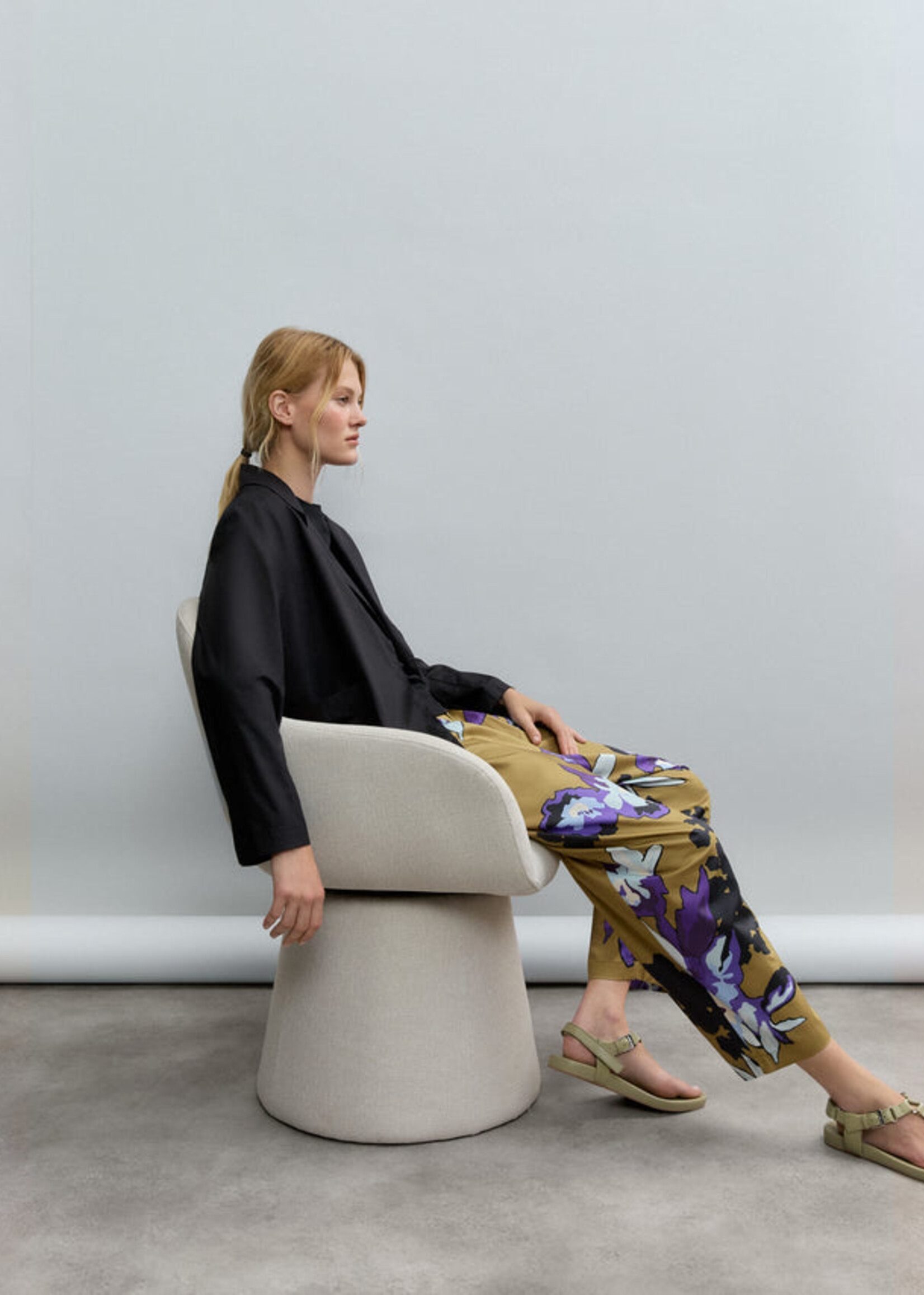 Orchid Canvas Relaxed Cropped Pants