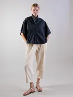 V-Panel Mandarin Collar Fluid Shirt