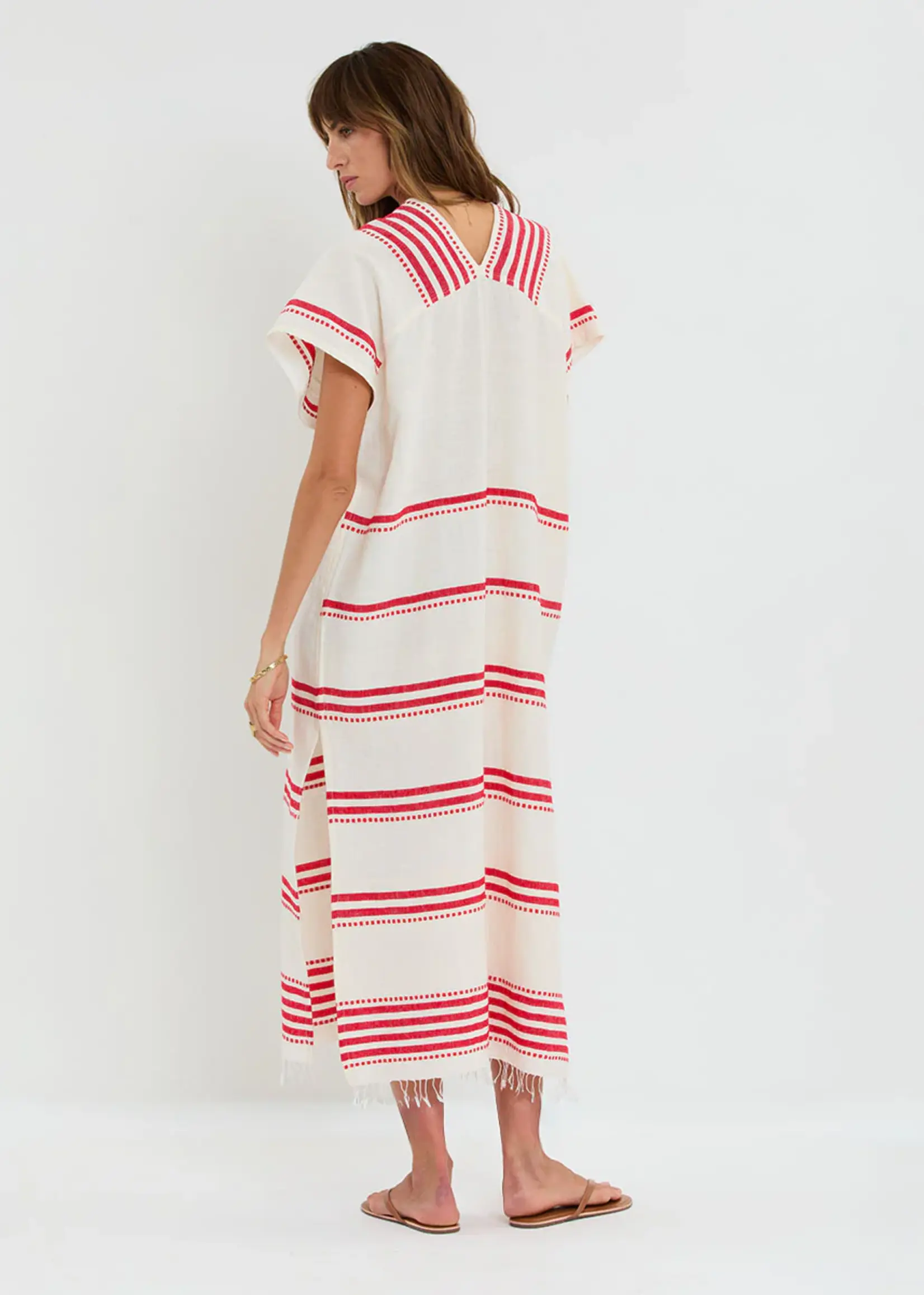 Gasira V-Neck Caftan - Eshe Red