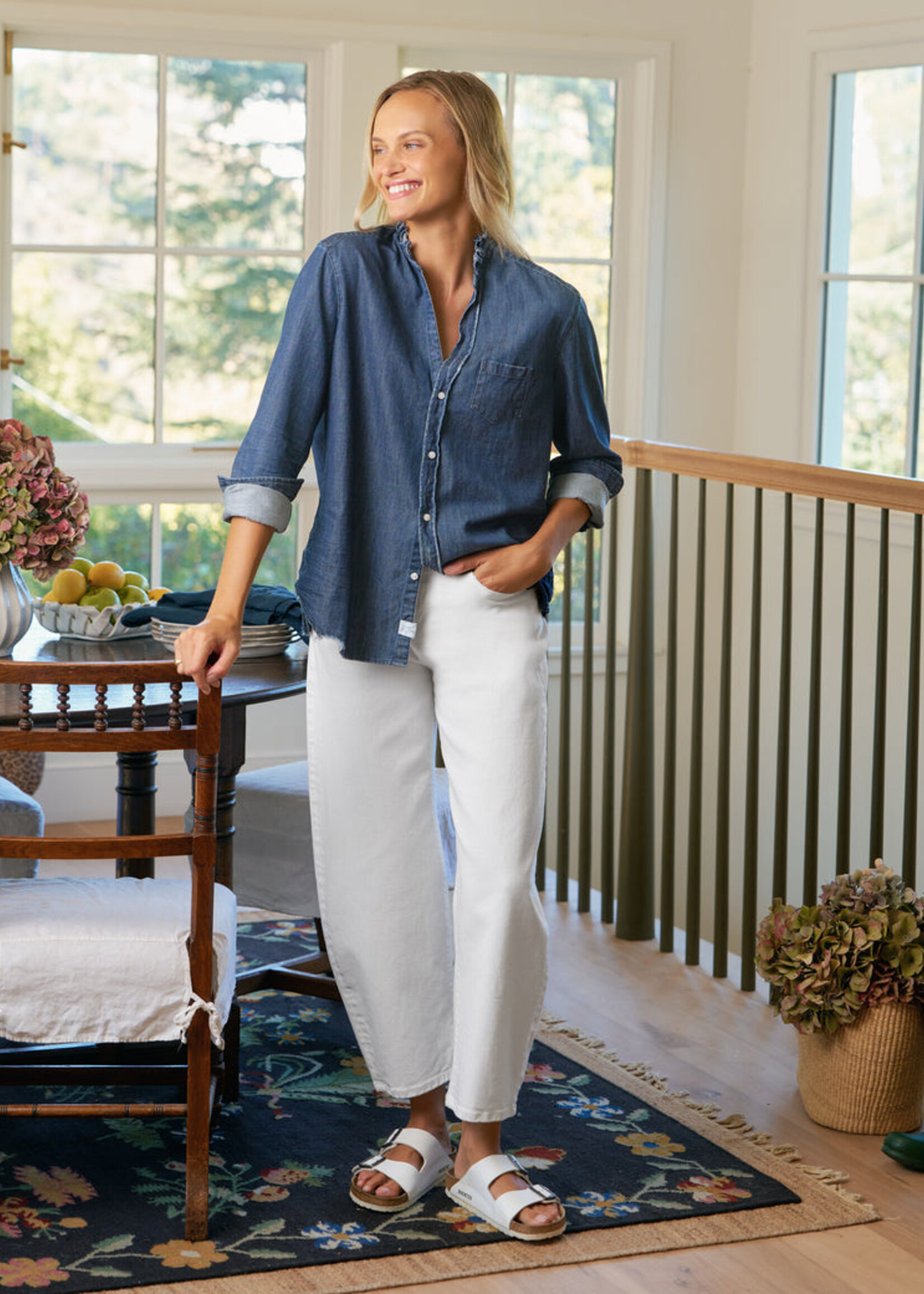 Frank & Eileen Brennan Barrel Jean- White Denim