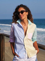 Frank & Eileen Eileen Relaxed Button-Up- Colorblock Stripe