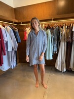 Frank & Eileen Hunter Step-Hem Shirtdress- Blue Check