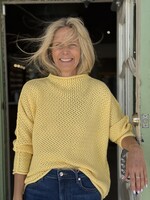 Frank & Eileen Monterey Pointelle Rolled Funnel Neck Sweater- Lemon