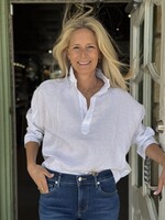 Frank & Eileen Gabi Popover Shirt- White Linen