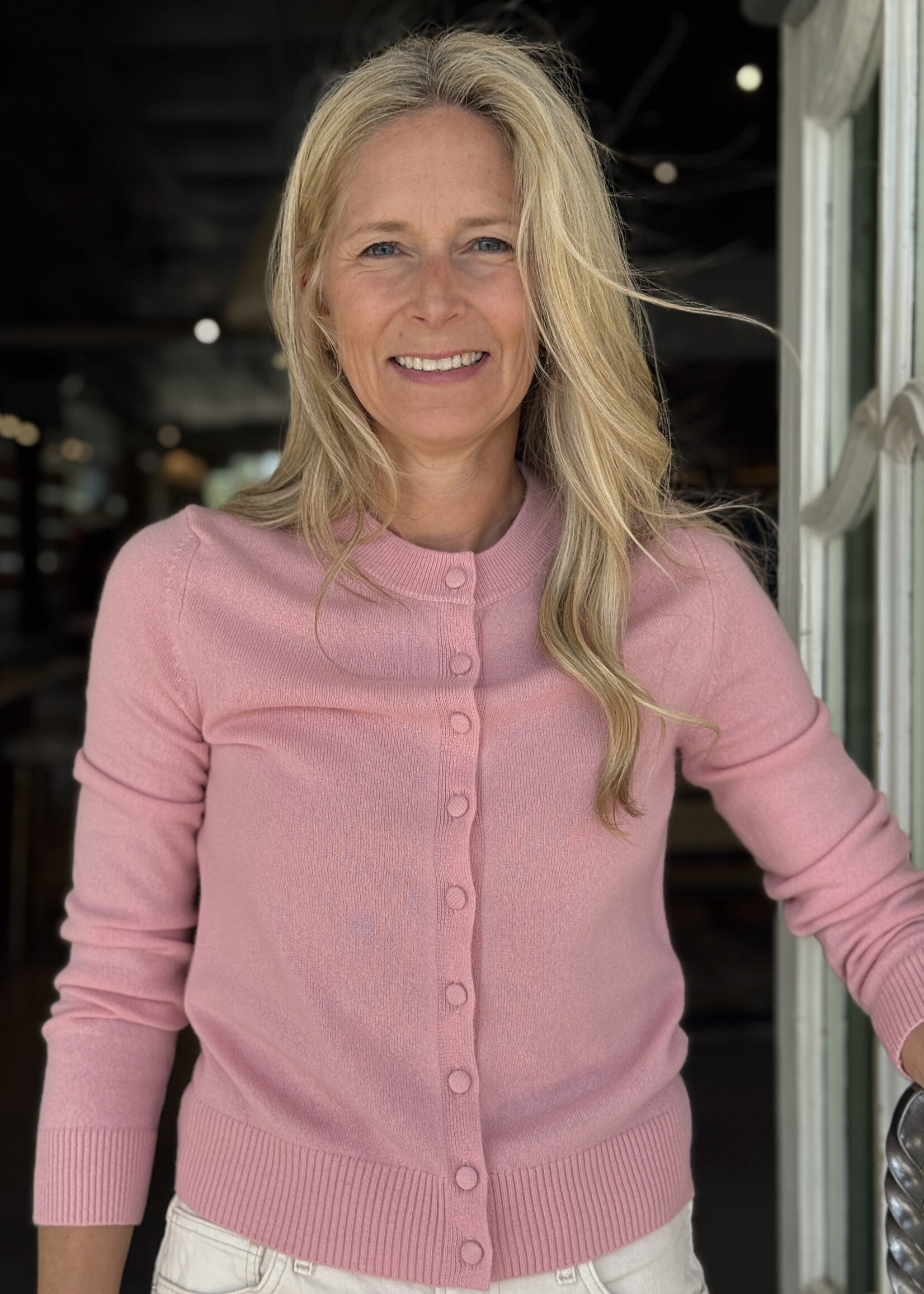 Veronica Beard Daro Cashmere Cardigan- Petal