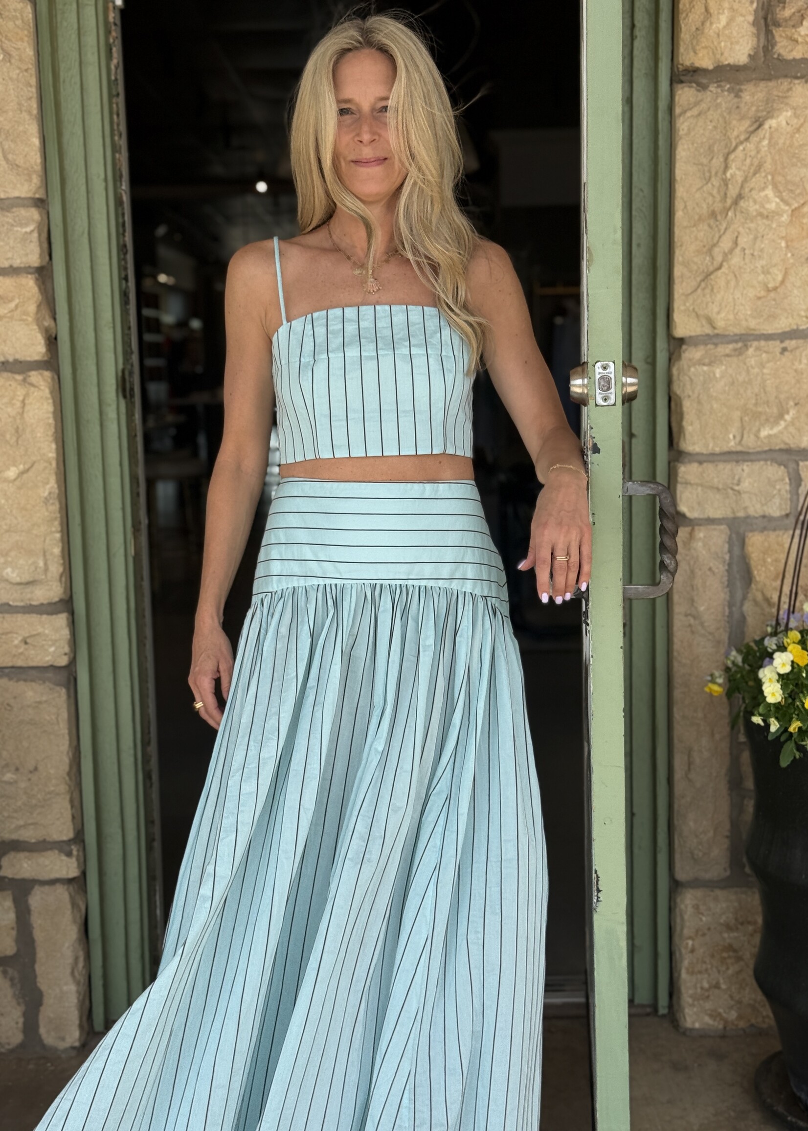 Staud Procida Skirt- Pool Stripe