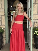 Staud Federico Linen Tank- Tomato