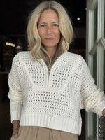 Staud Cropped Hampton Sweater- Ivory