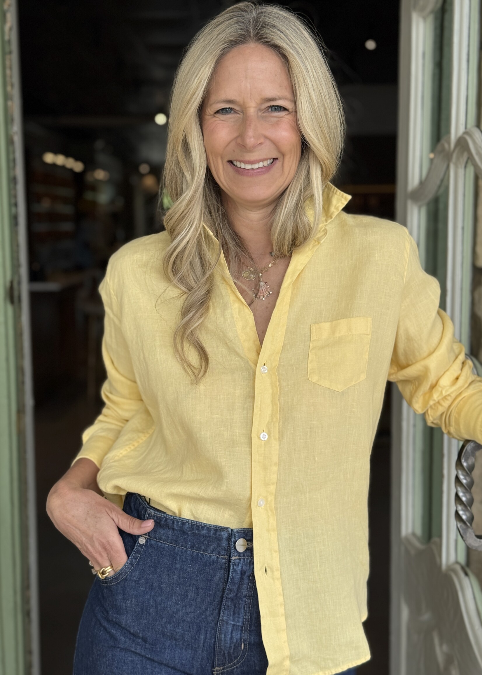 Frank & Eileen Eileen Relaxed Button-Up- Sunshine Linen SULN