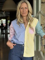 Frank & Eileen Eileen Relaxed Button-Up- Colorblock Stripe
