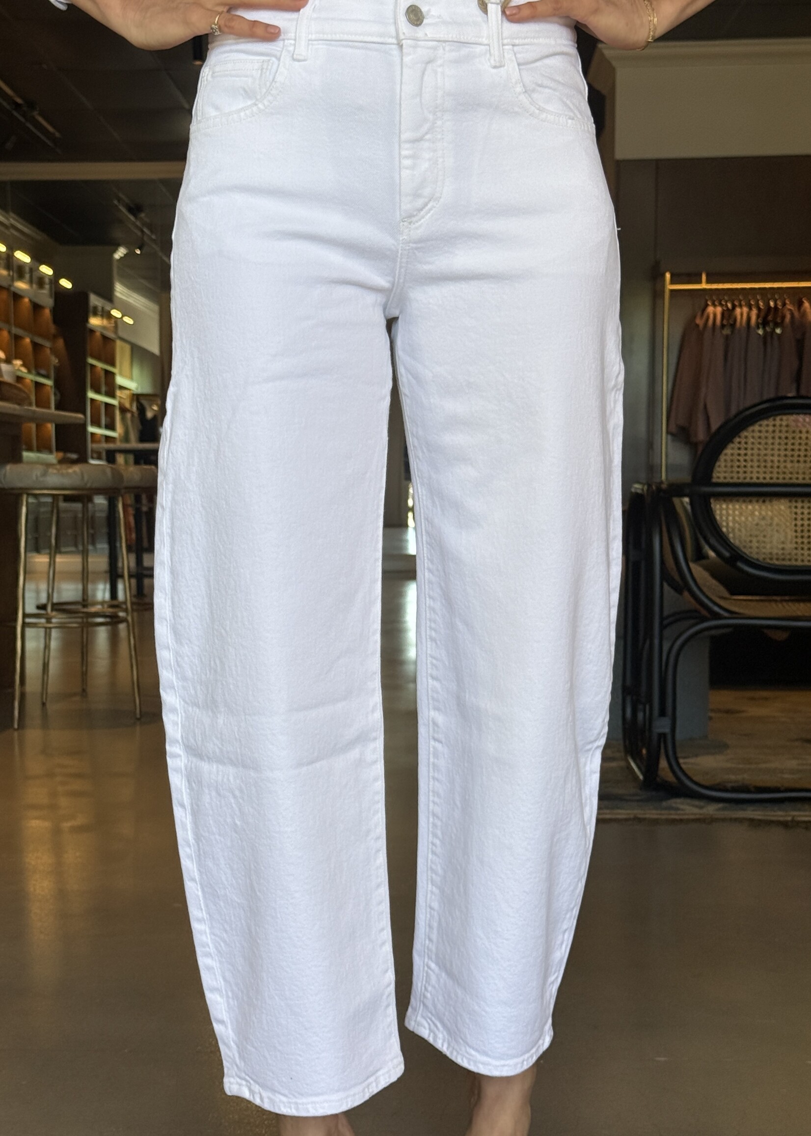 Frank & Eileen Brennan Barrel Jean- White Denim