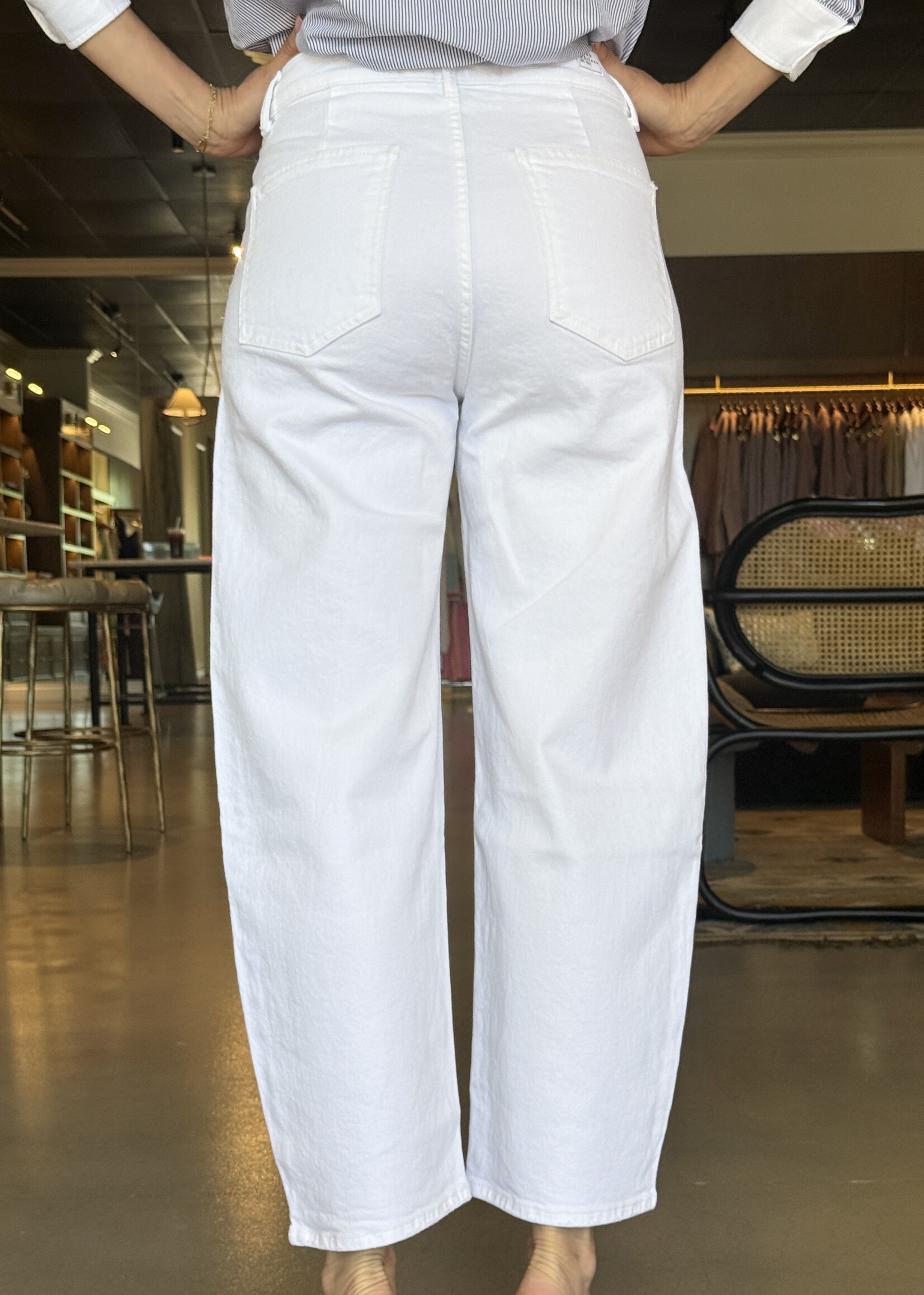 Frank & Eileen Brennan Barrel Jean- White Denim