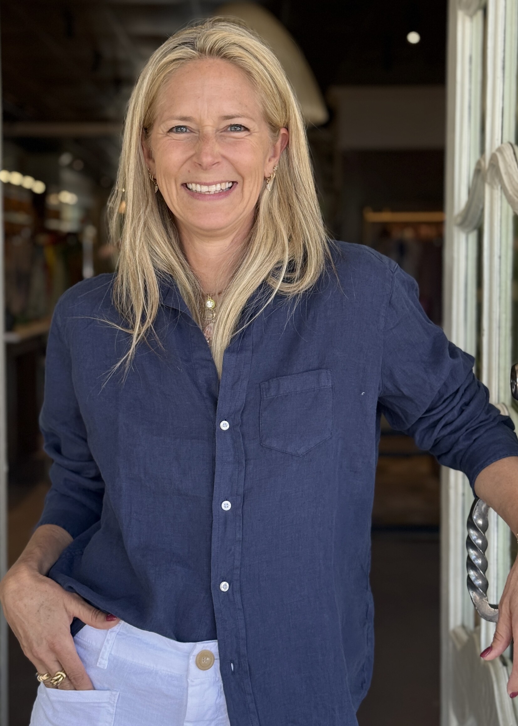 Frank & Eileen Eileen Navy Linen