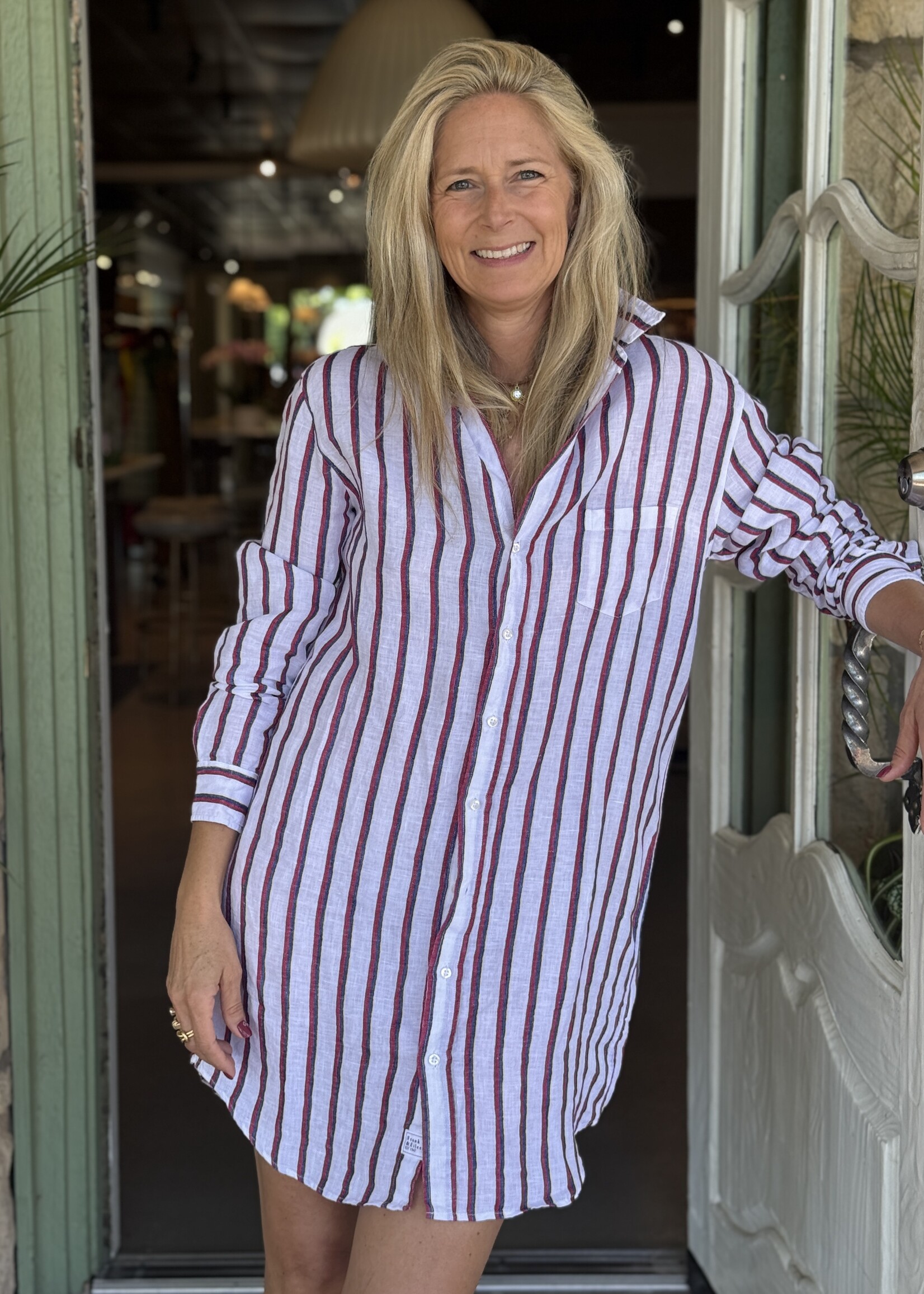 Frank & Eileen Mary Red Navy White Stripe