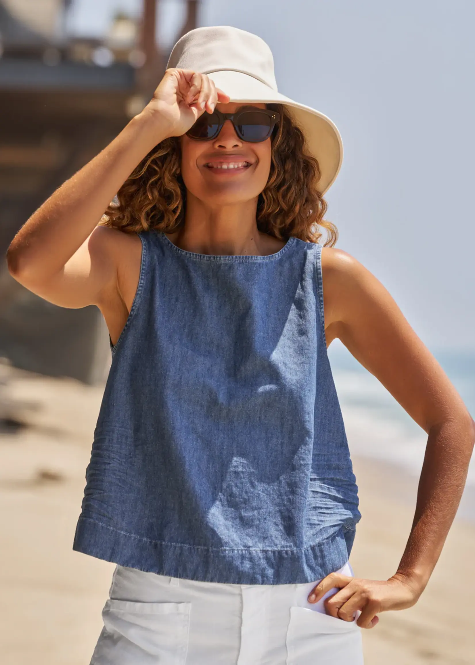 Frank & Eileen Shell Tank Indigo
