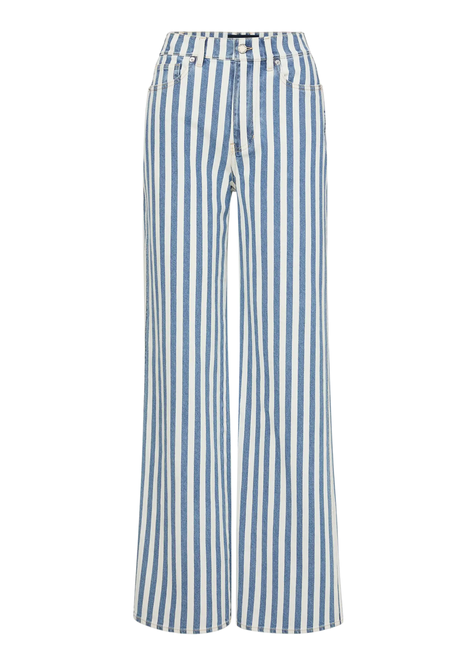 Veronica Beard Taylor High Rise Wide Leg Saltwater Stripe