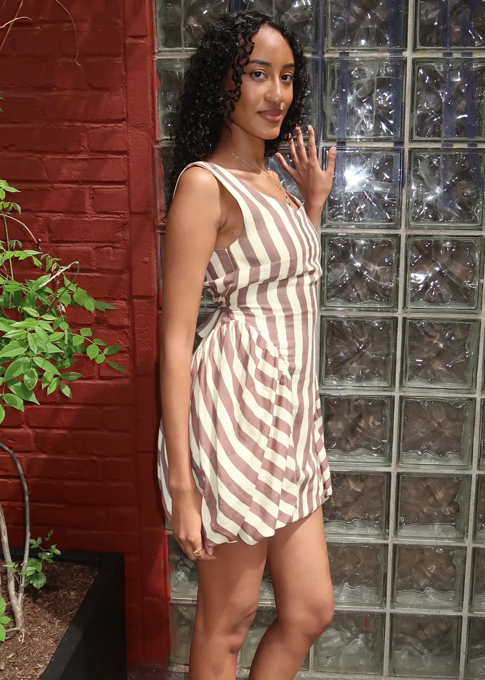Tach Sorelle Striped Mini Dress