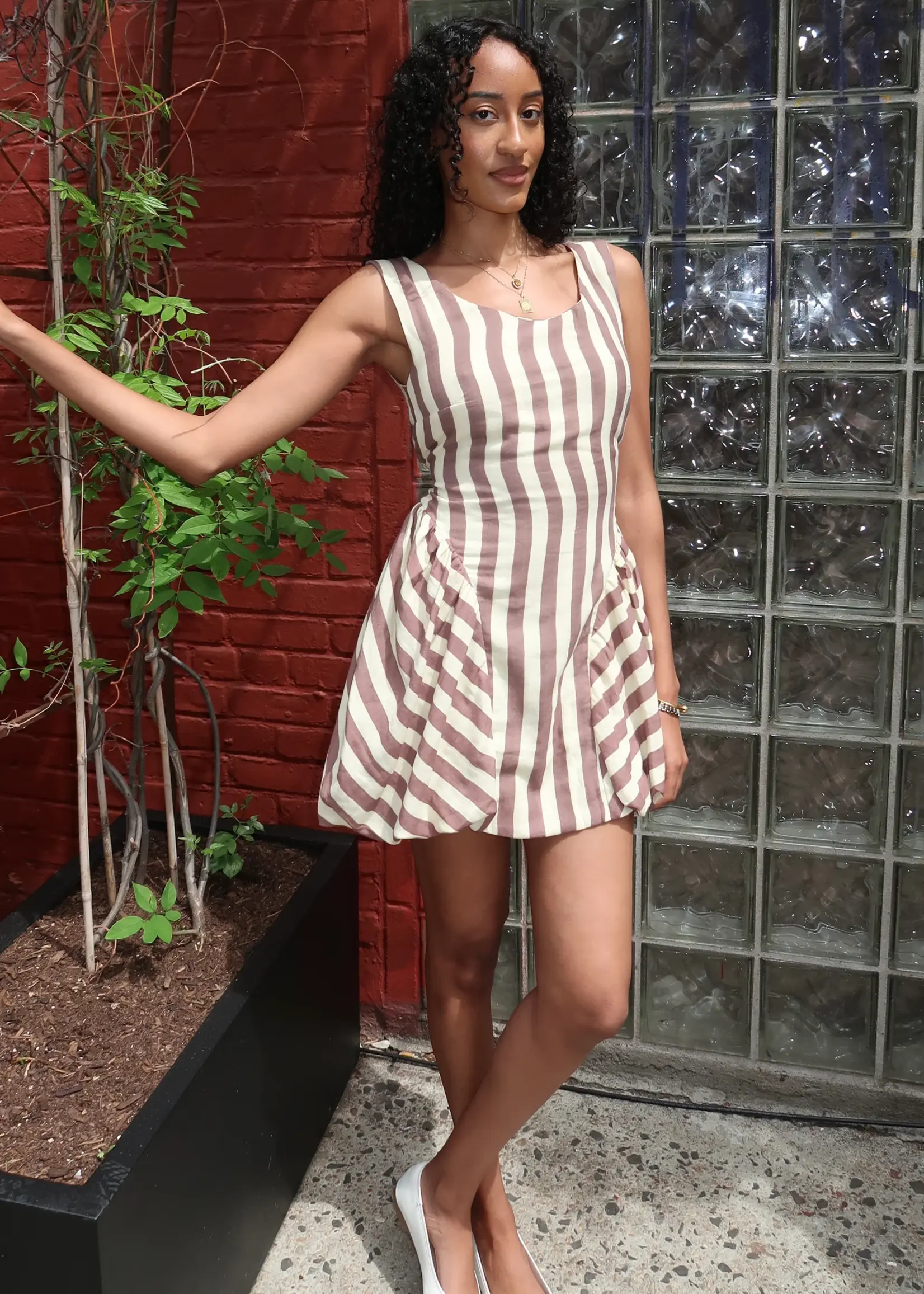 Tach Sorelle Striped Mini Dress