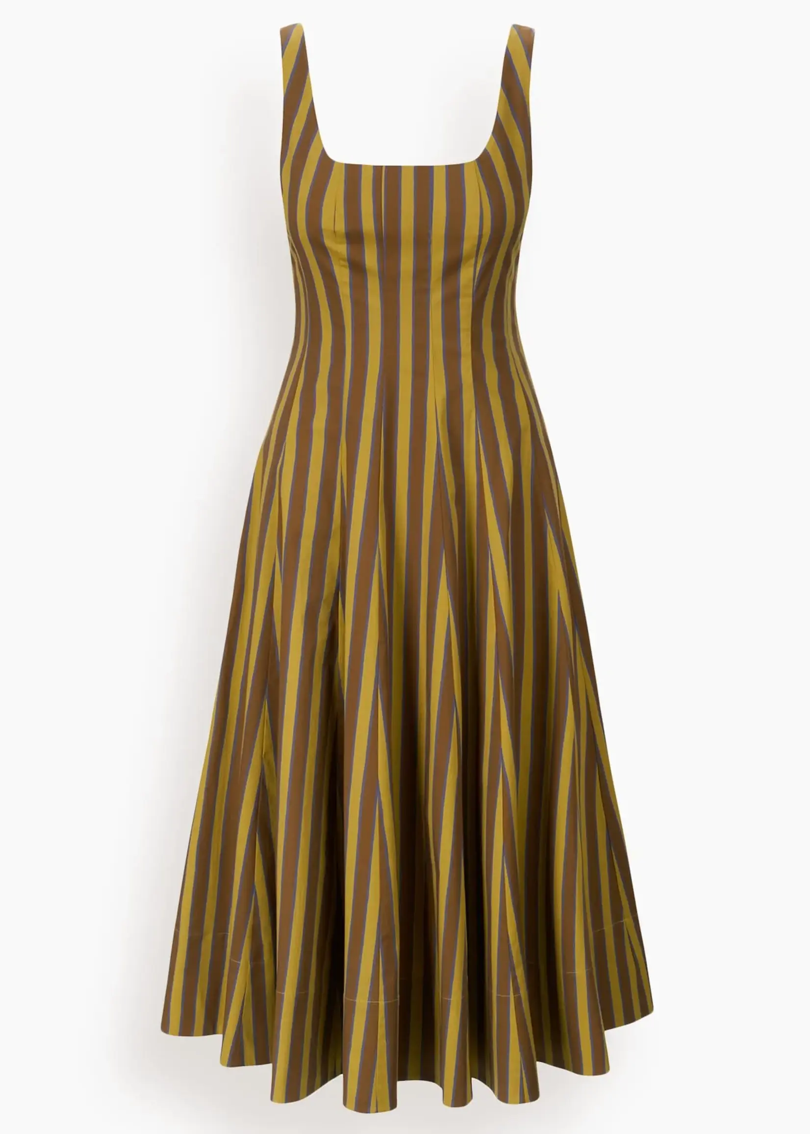 Staud Wells Dress Cigar Stripe