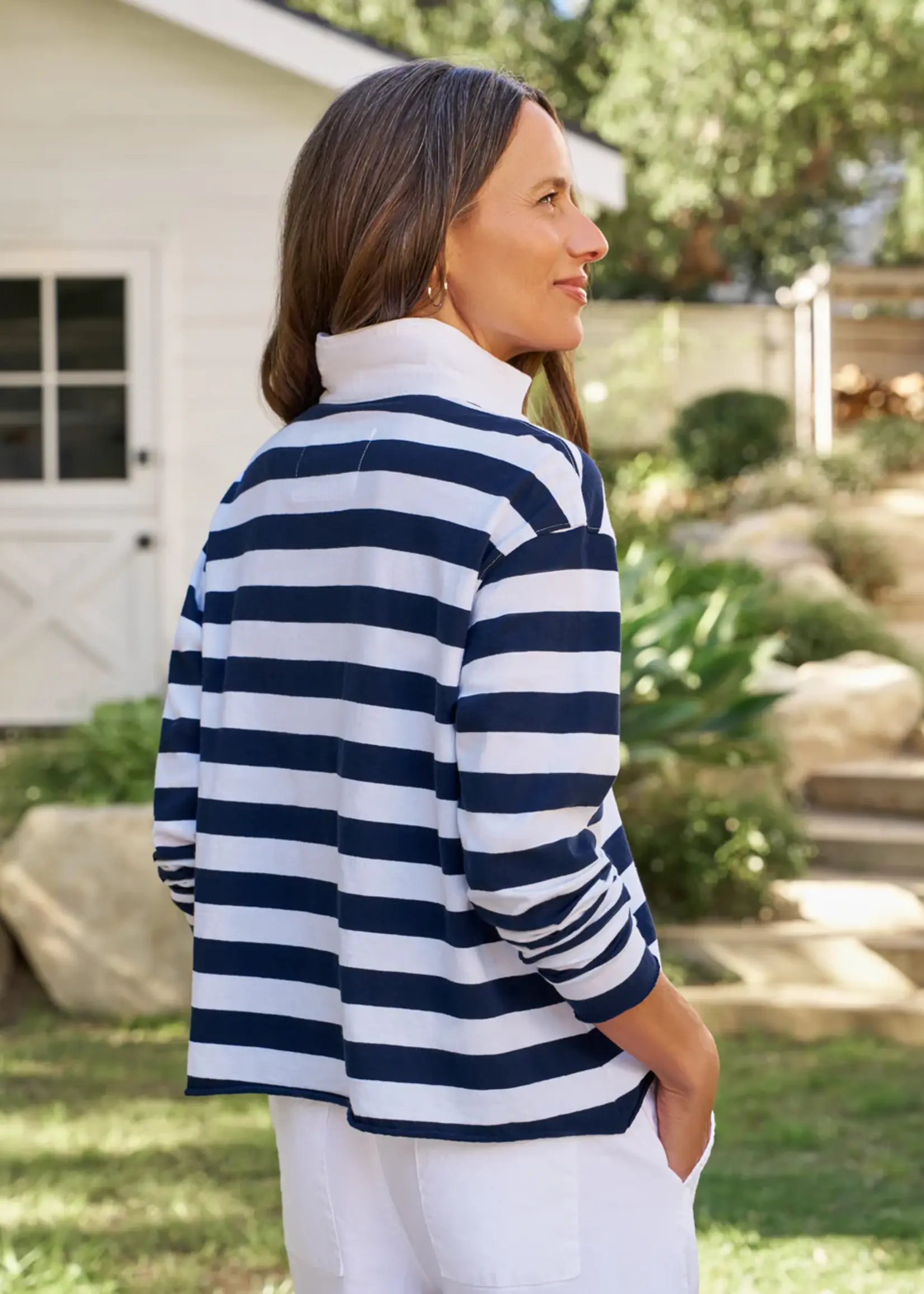 Frank & Eileen Patrick- Popover Henley Nautical Stripe