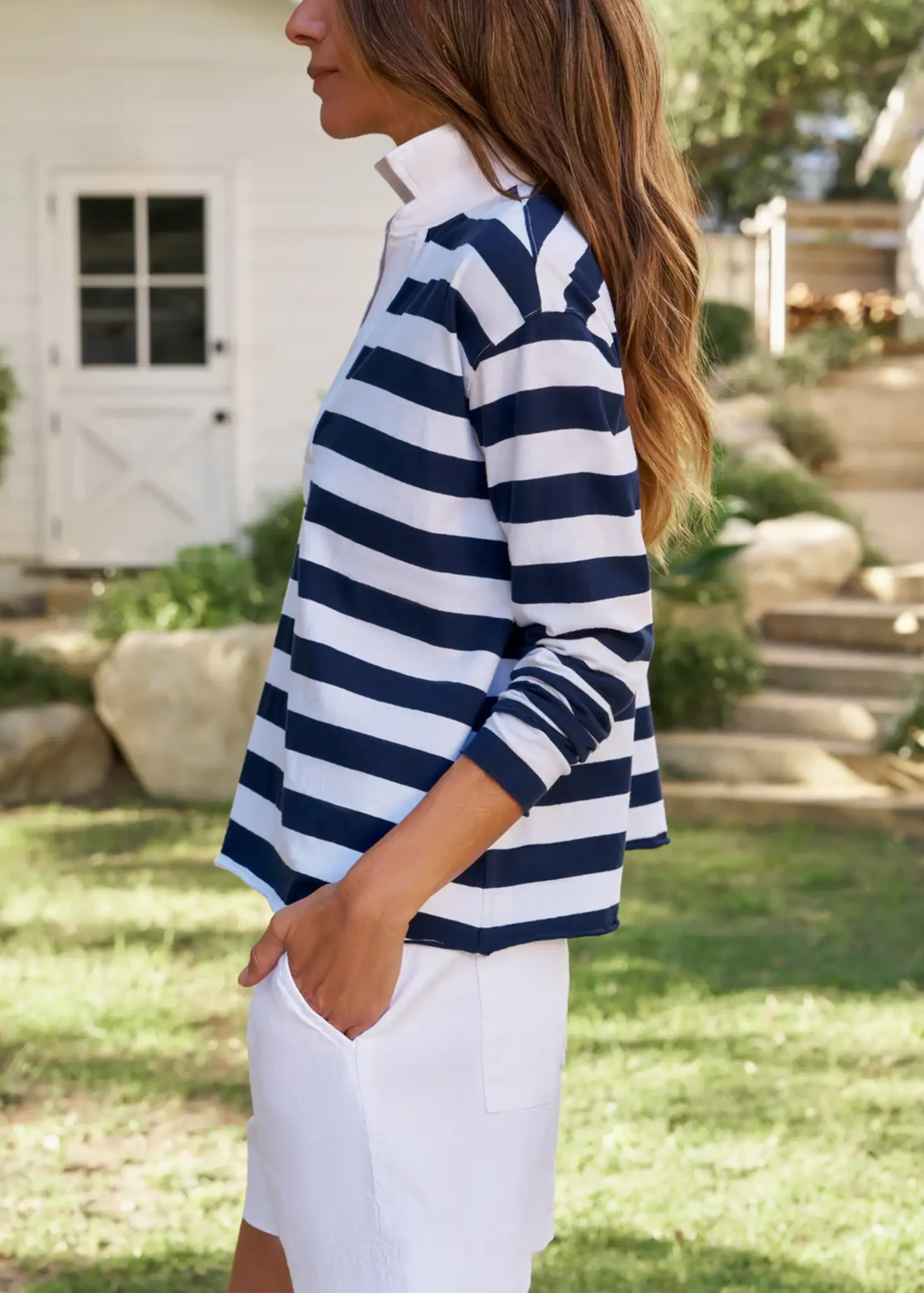 Frank & Eileen Patrick- Popover Henley Nautical Stripe