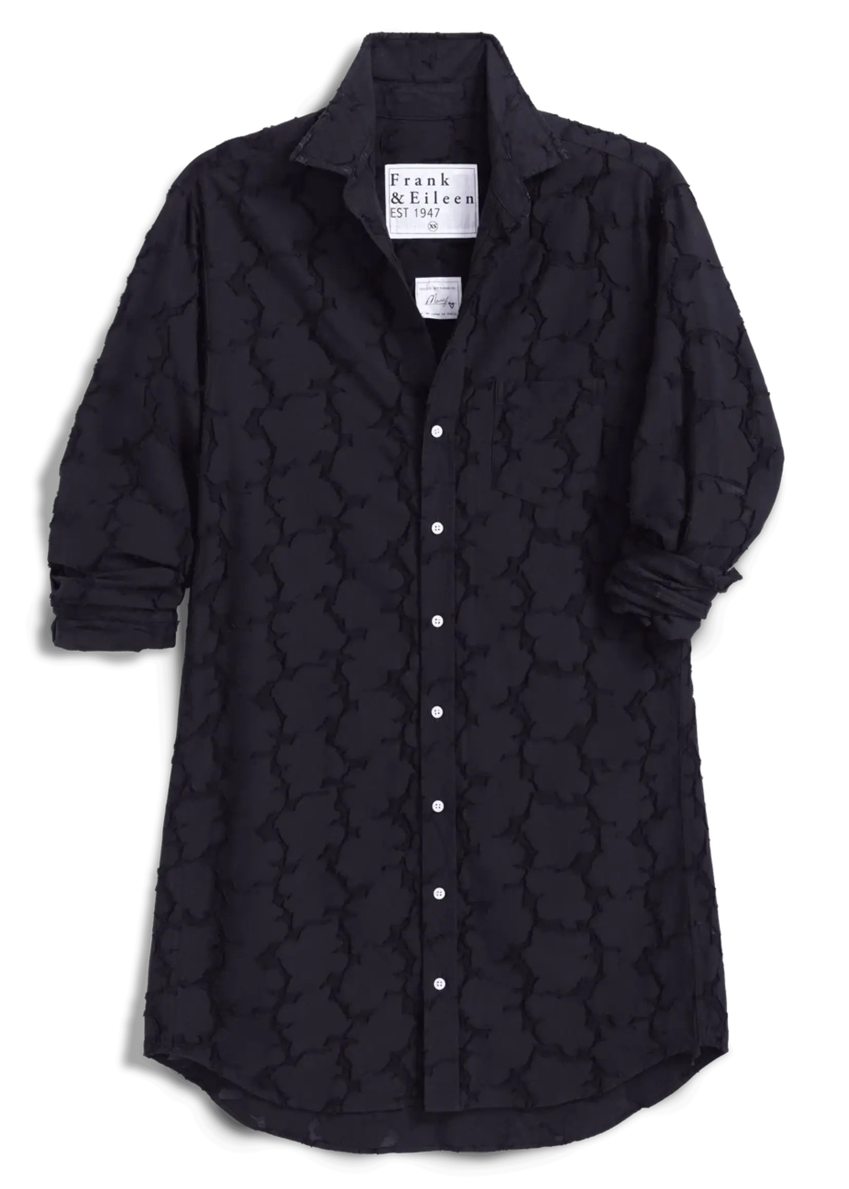 Frank & Eileen Mary- Classic Shirtdress Black Flowers TXBF