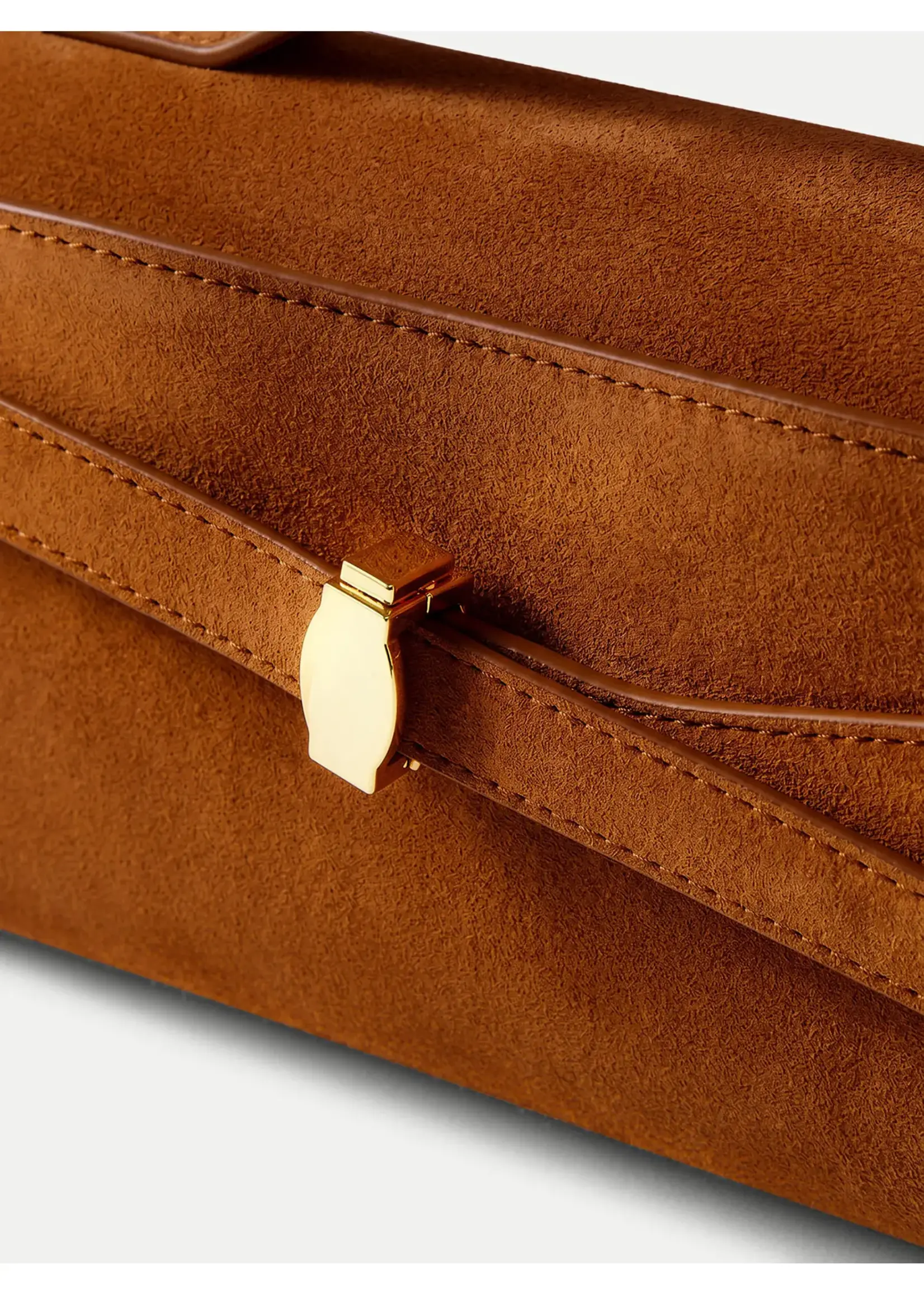 Veronica Beard Suede Dash Clutch Tobacco