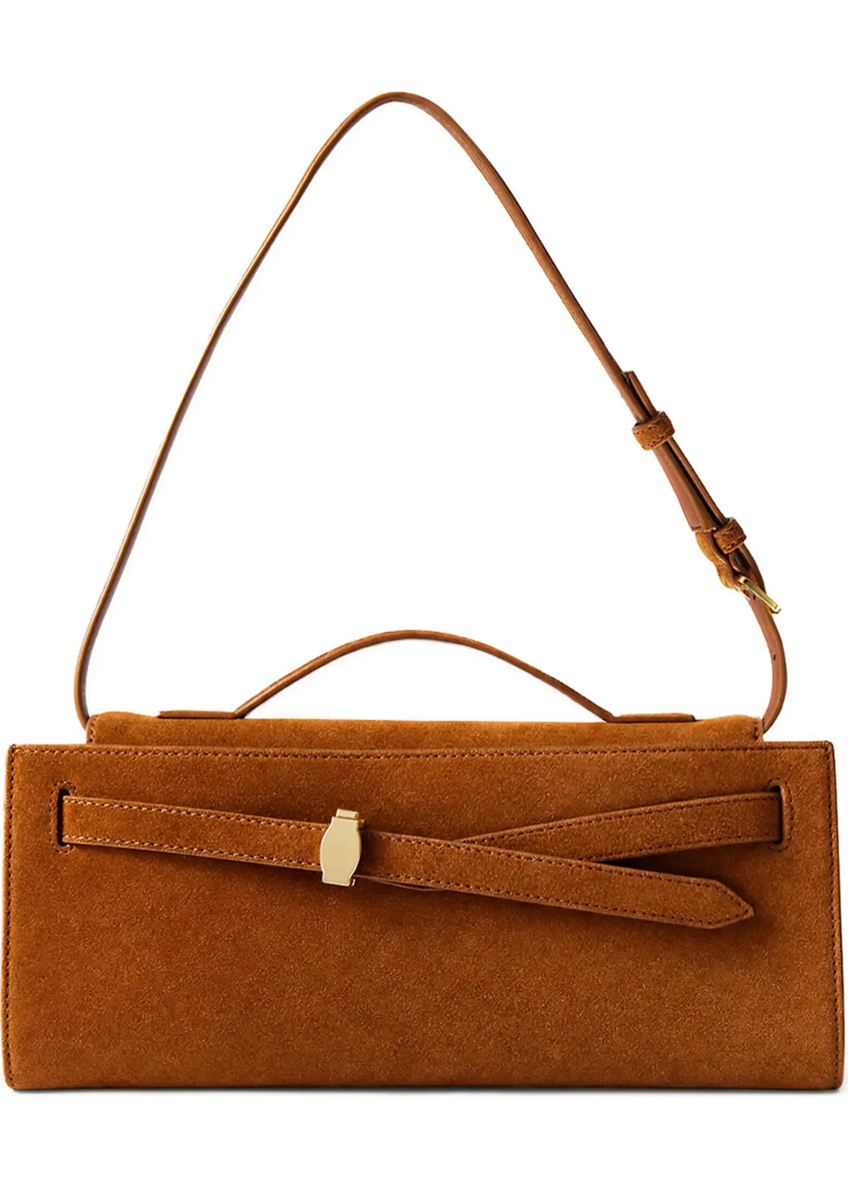 Veronica Beard Suede Dash Clutch Tobacco