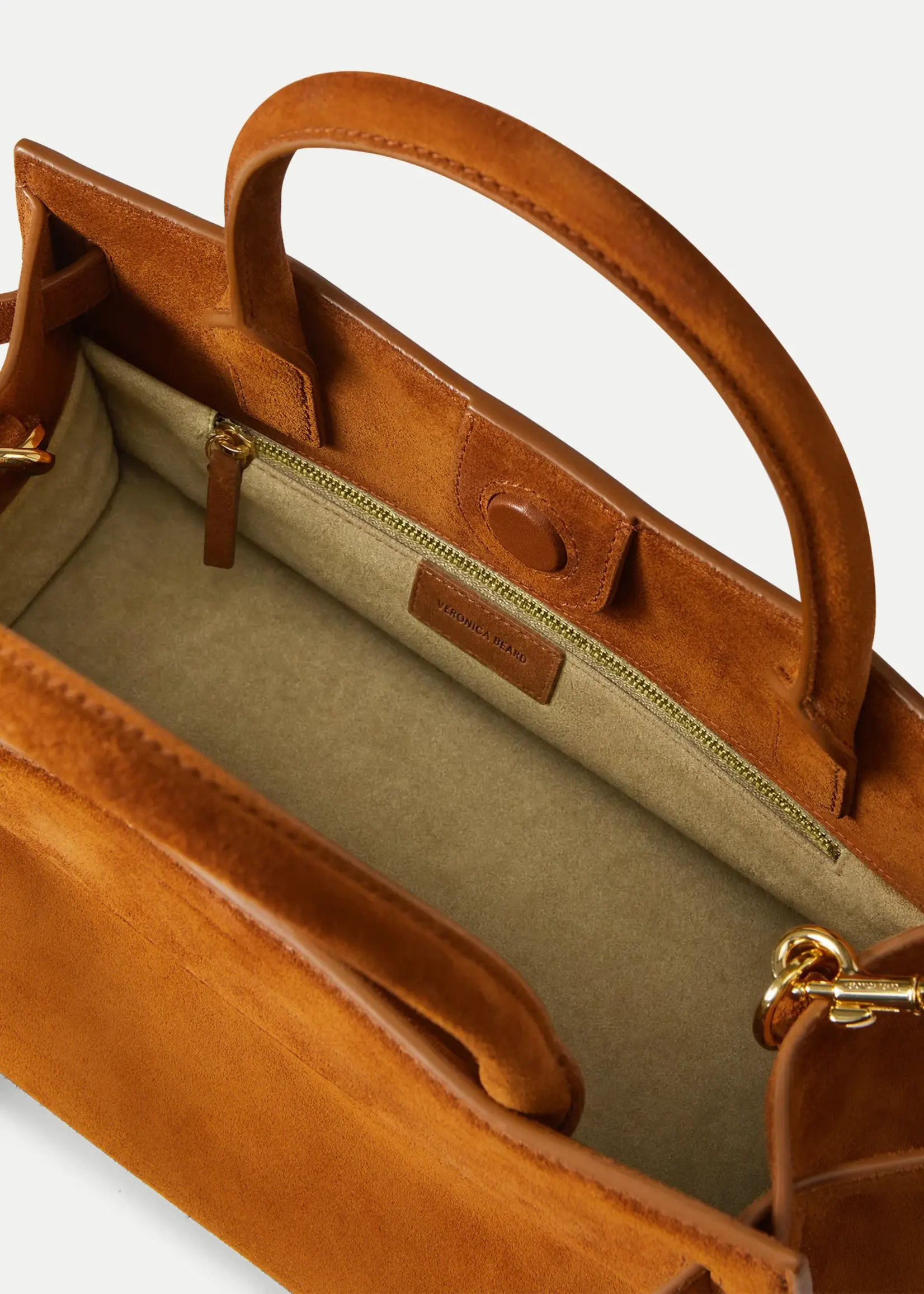 Veronica Beard Suede Dash Bag Tobacco