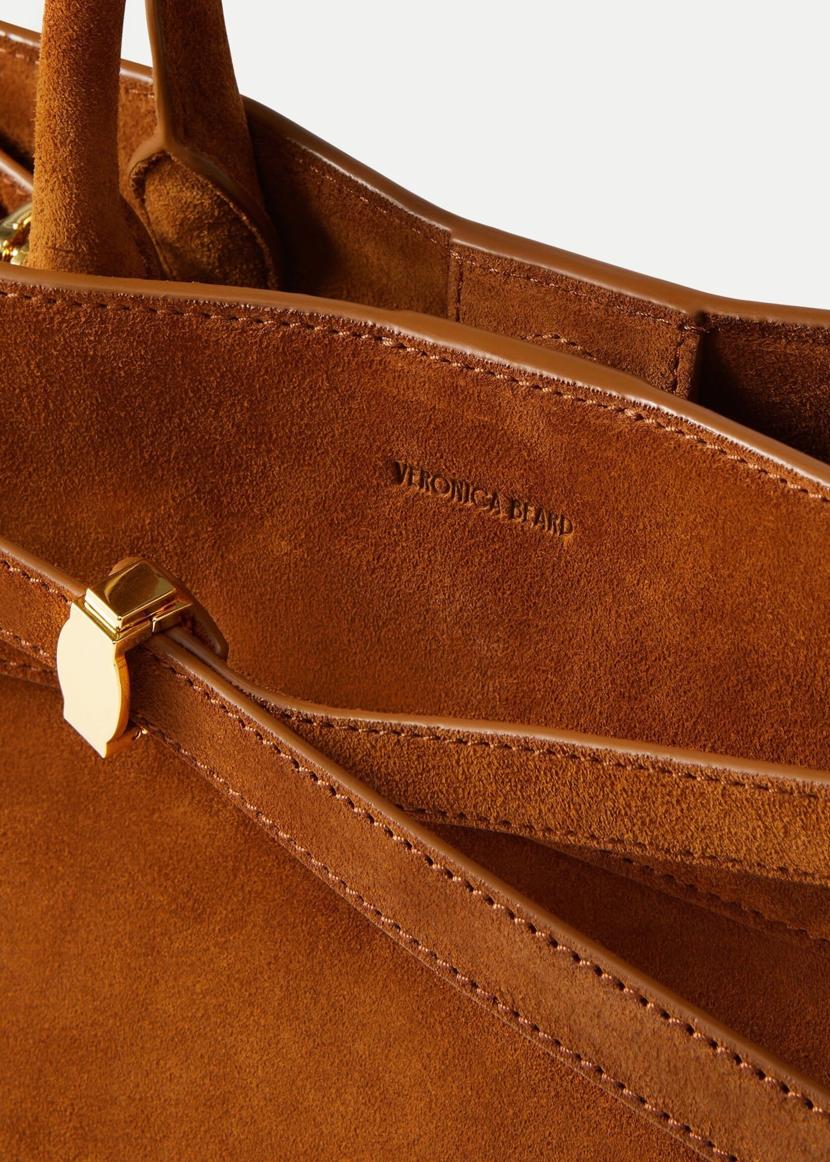 Veronica Beard Suede Dash Bag Tobacco
