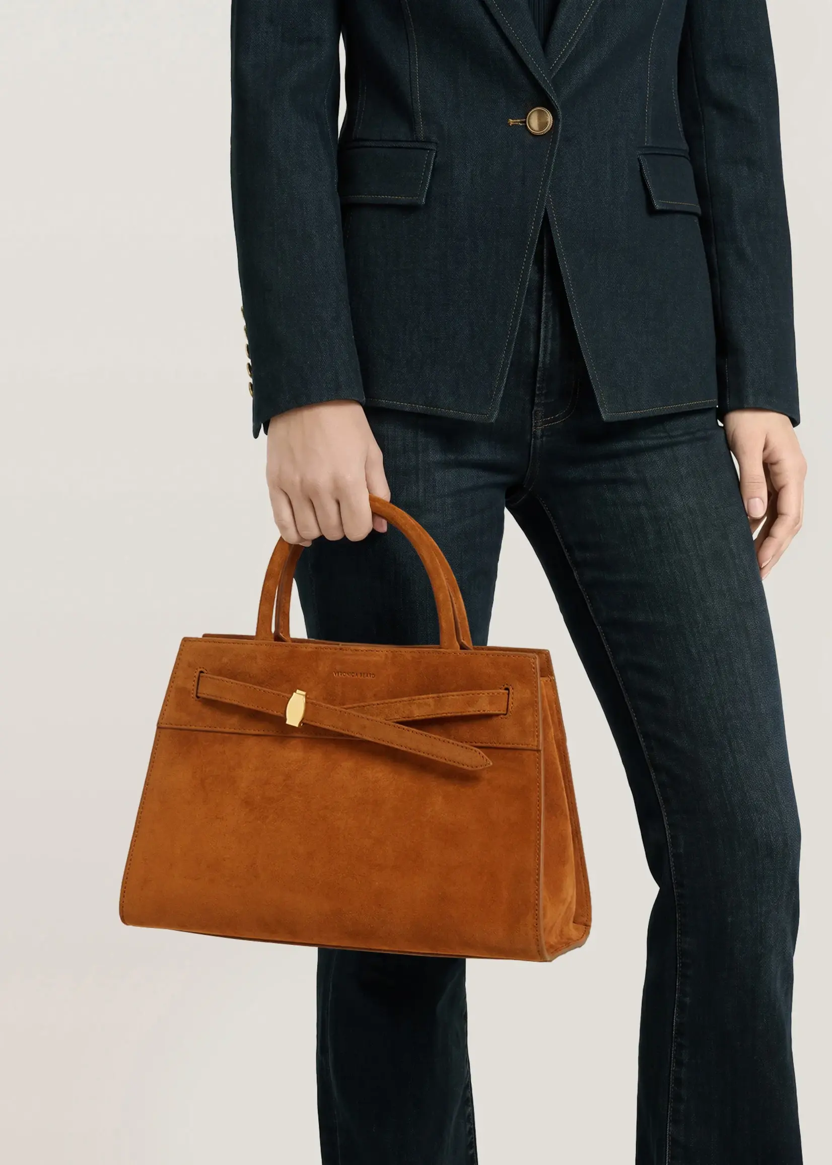 Veronica Beard Suede Dash Bag Tobacco
