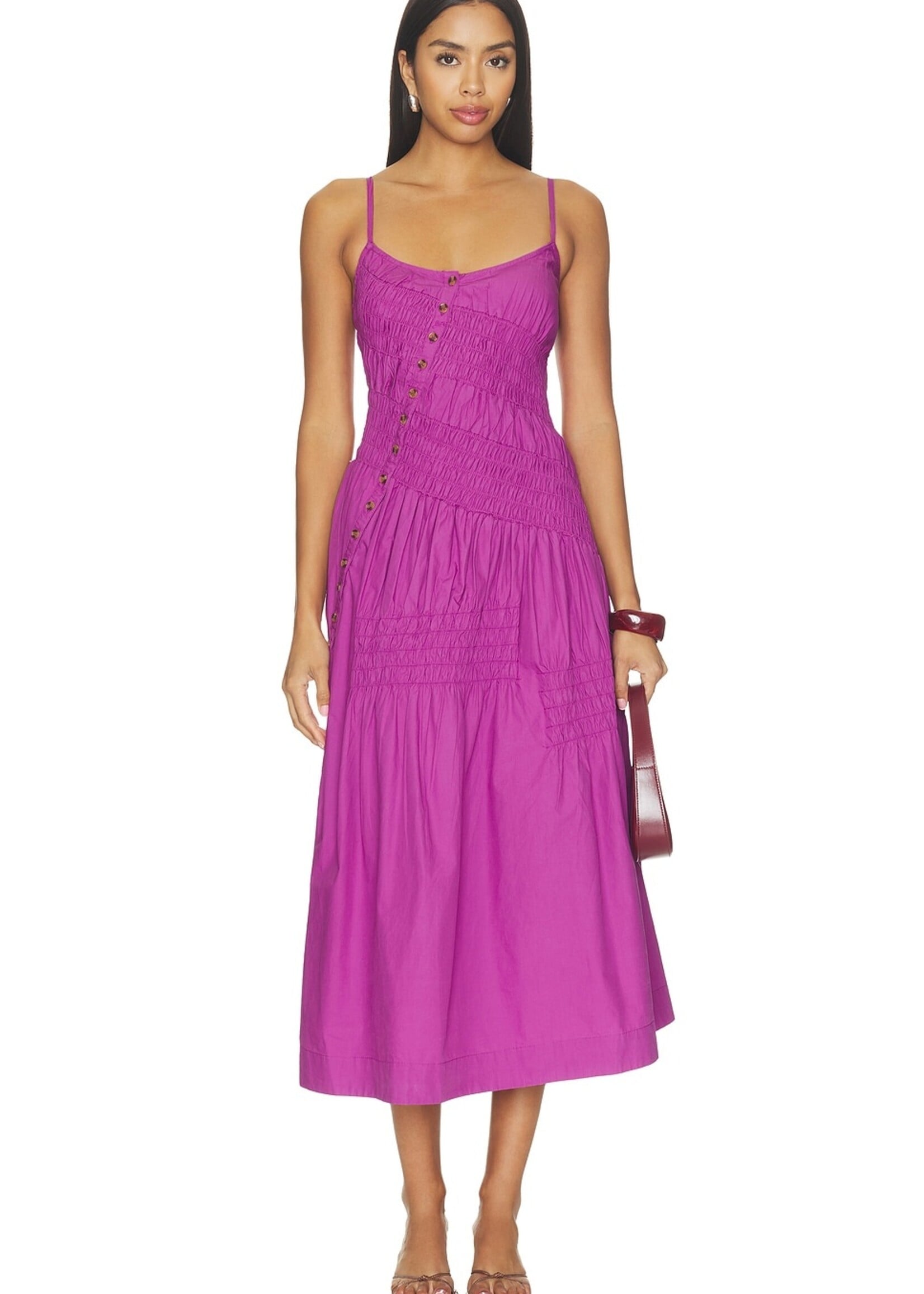Lyra Midi Dress - Magenta