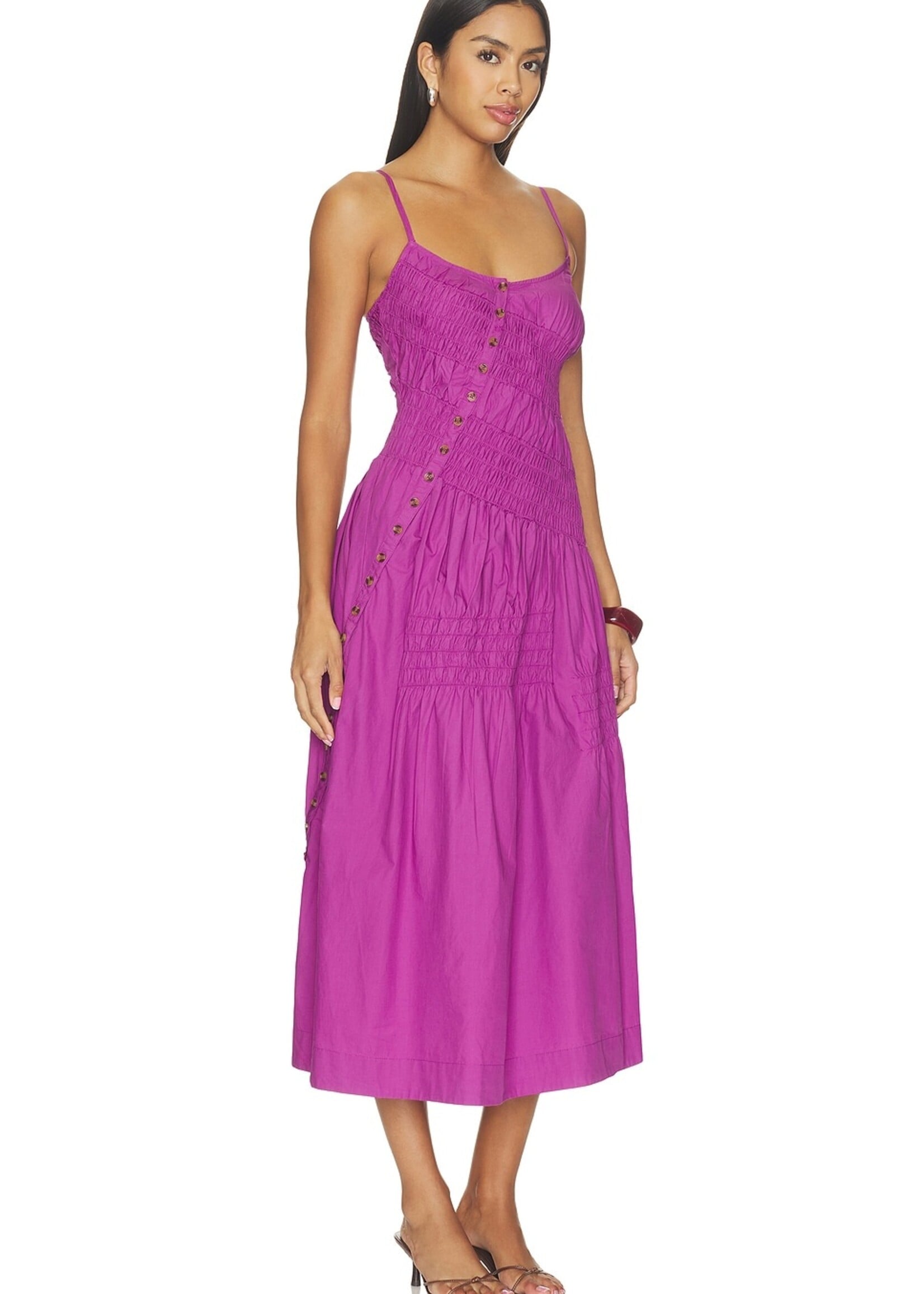Lyra Midi Dress - Magenta