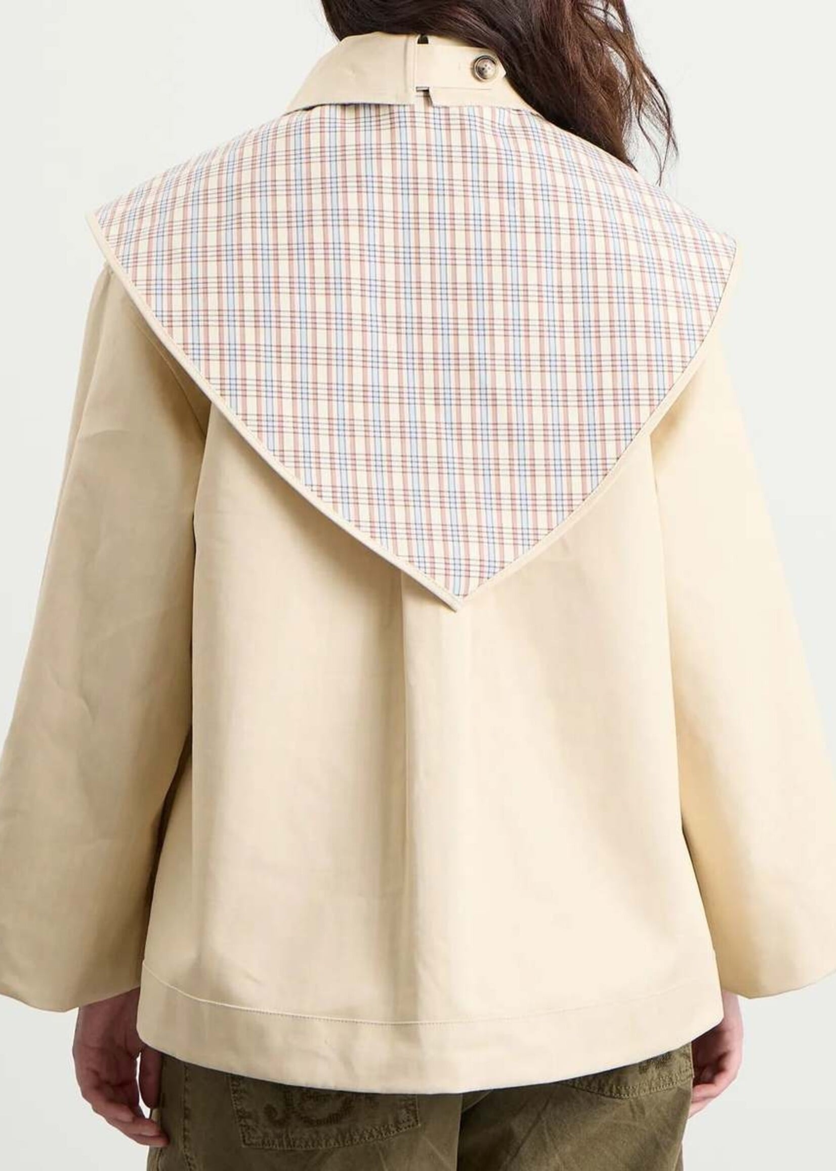 Jerry Reversible Crop Trench - Ginger Check