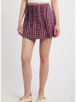 Glinda Mini Skirt - Magenta Check