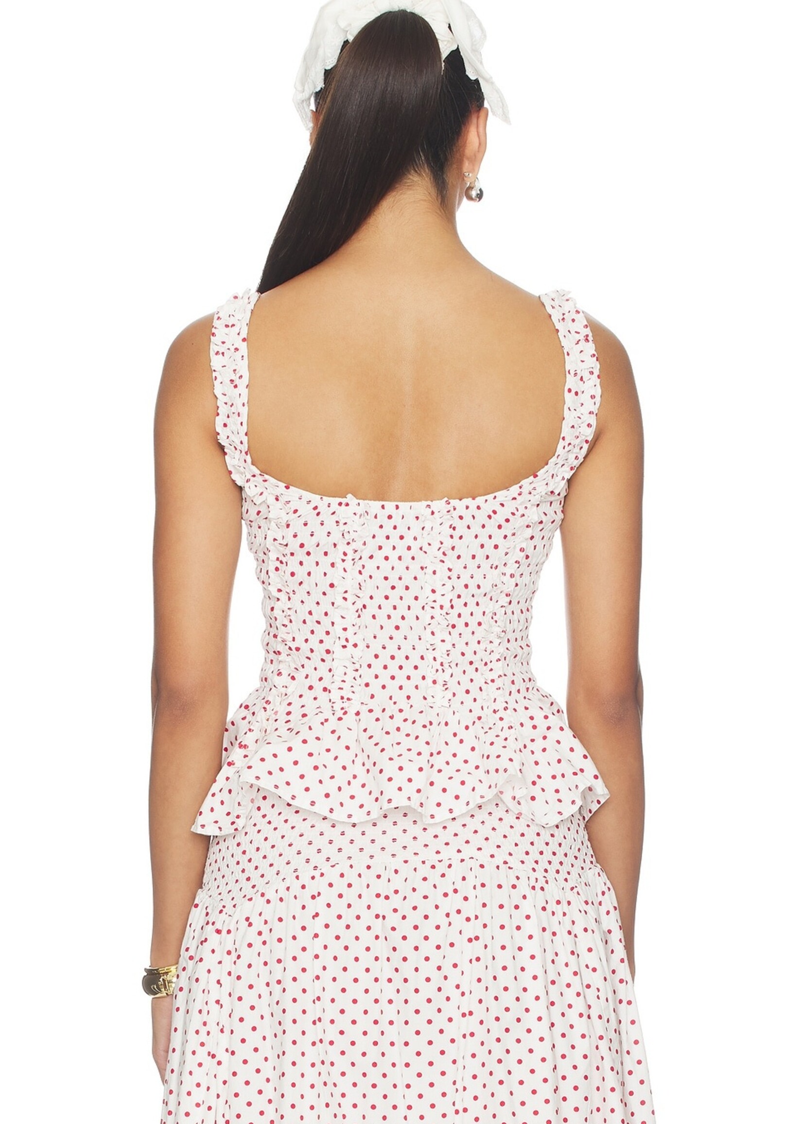 Raphi Cami - Off White and Red Spot