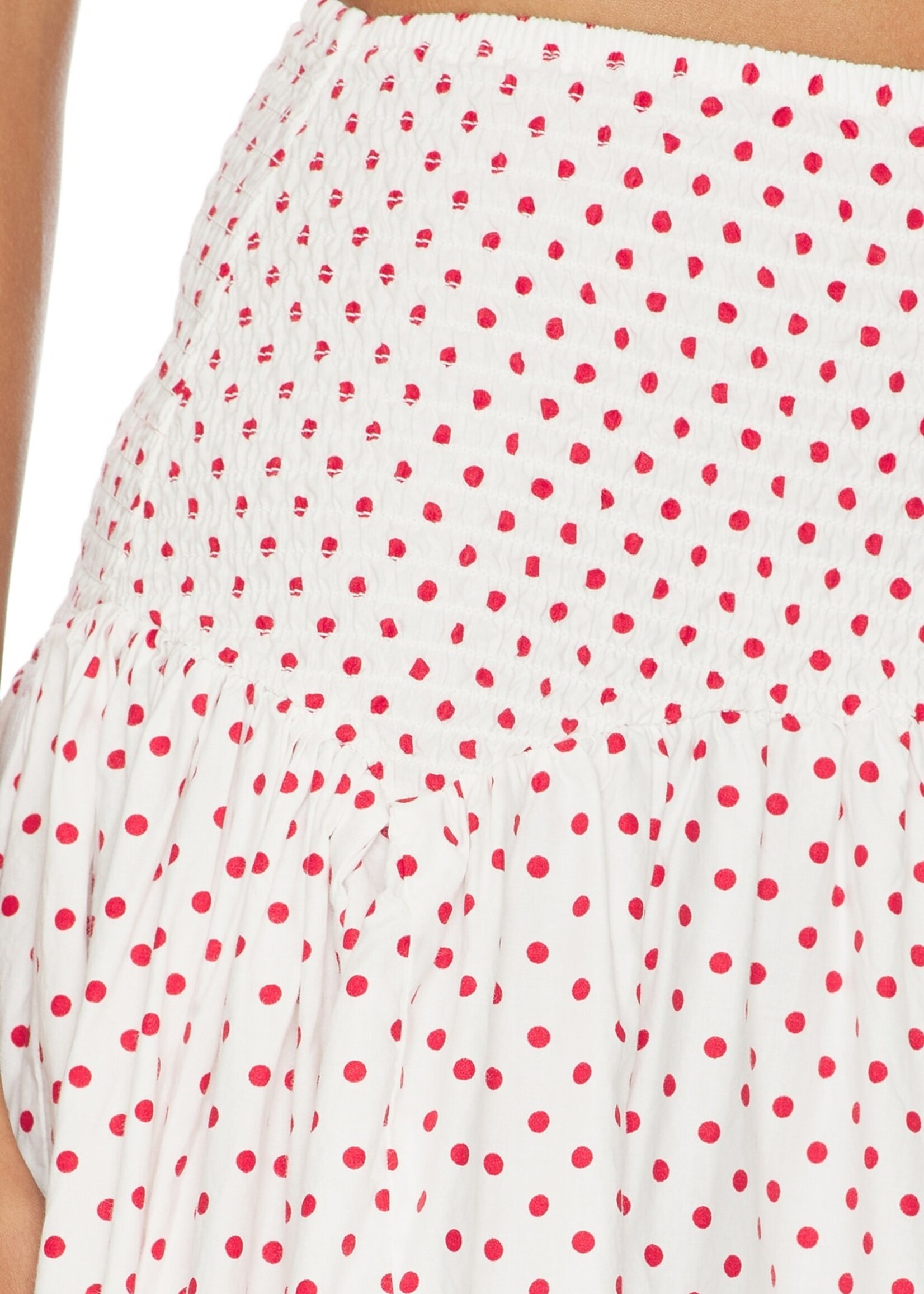 Layla Skirt - Off White and Red Spot