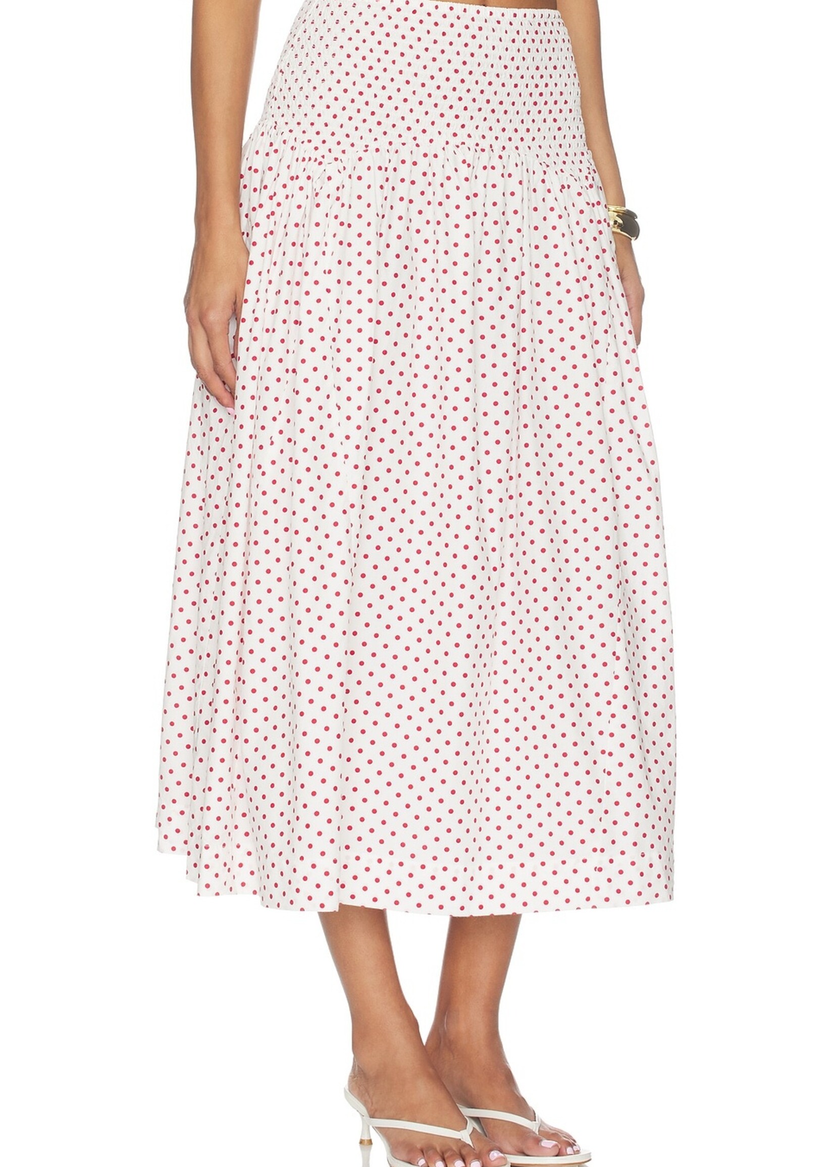 Layla Skirt - Off White and Red Spot