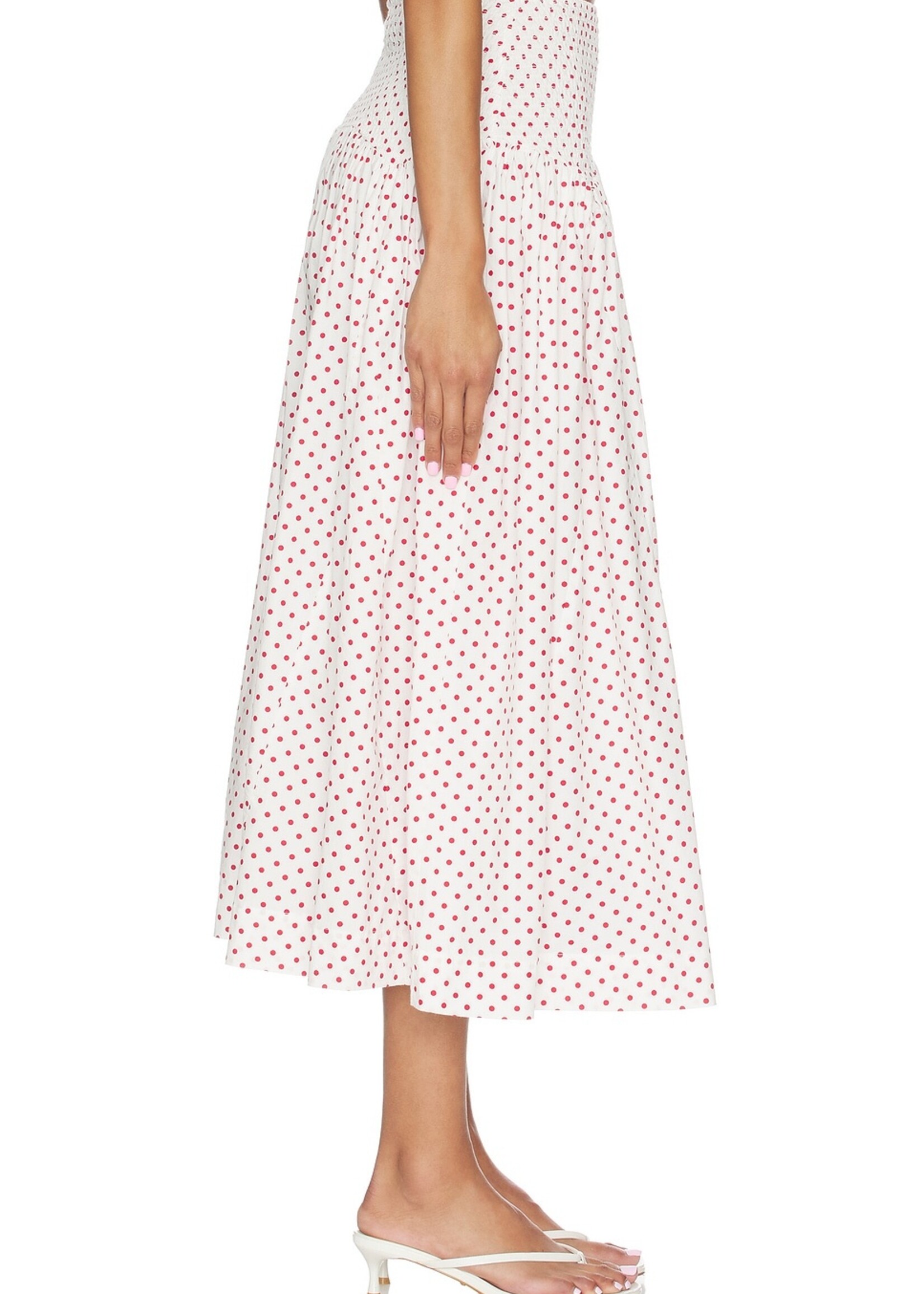 Layla Skirt - Off White and Red Spot