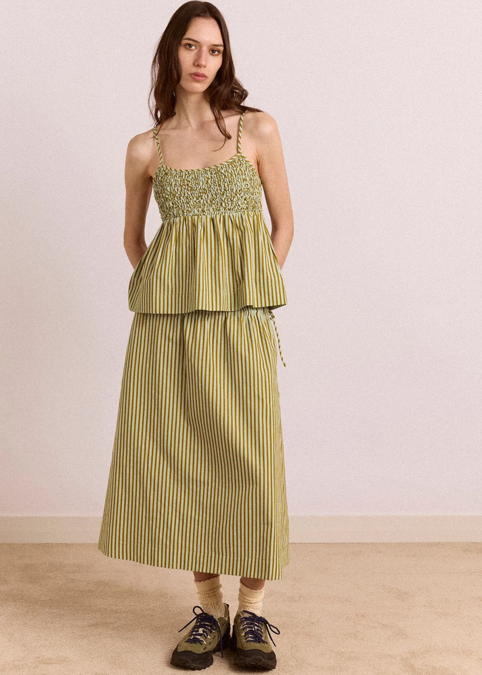 Dinah Cami - Basil Stripe