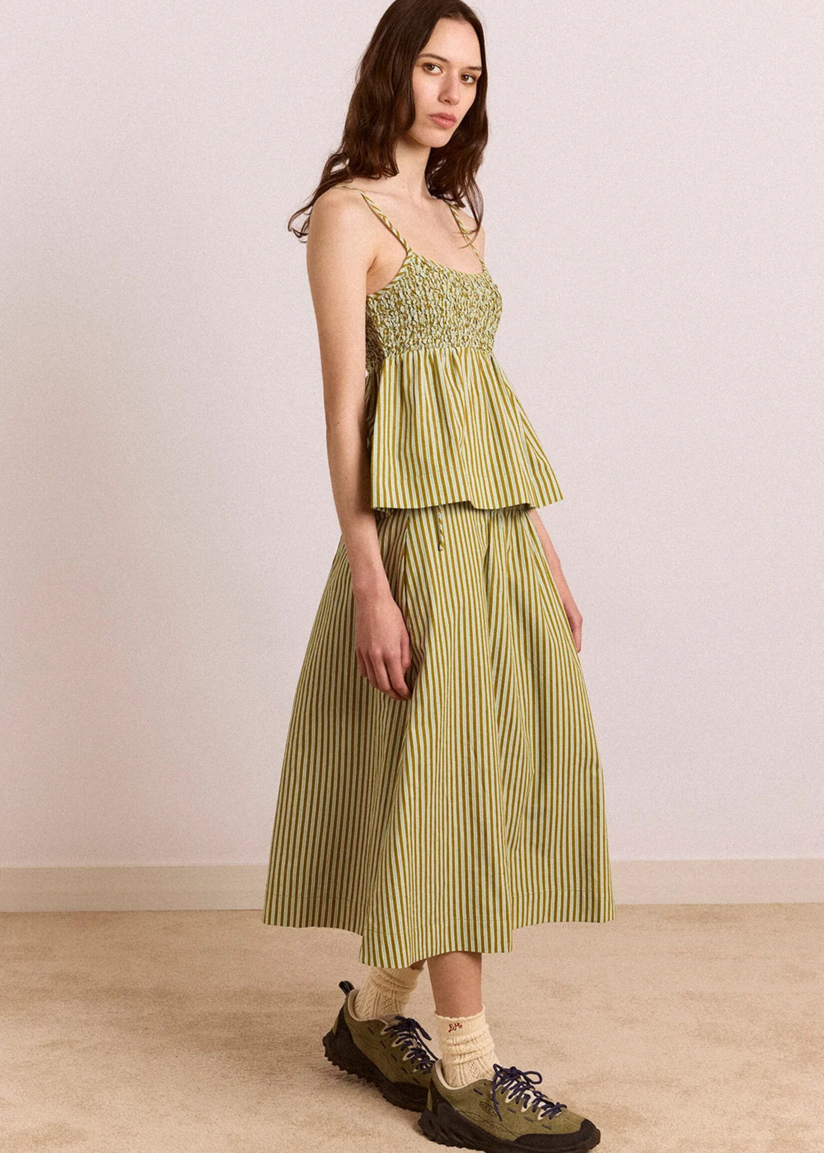 Dinah Cami - Basil Stripe
