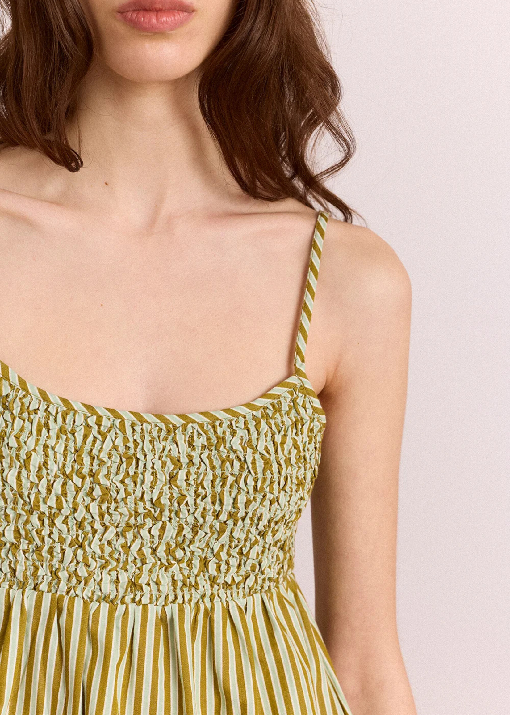 Dinah Cami - Basil Stripe