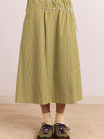 Caspia Volume Midi Skirt - Basil Stripe