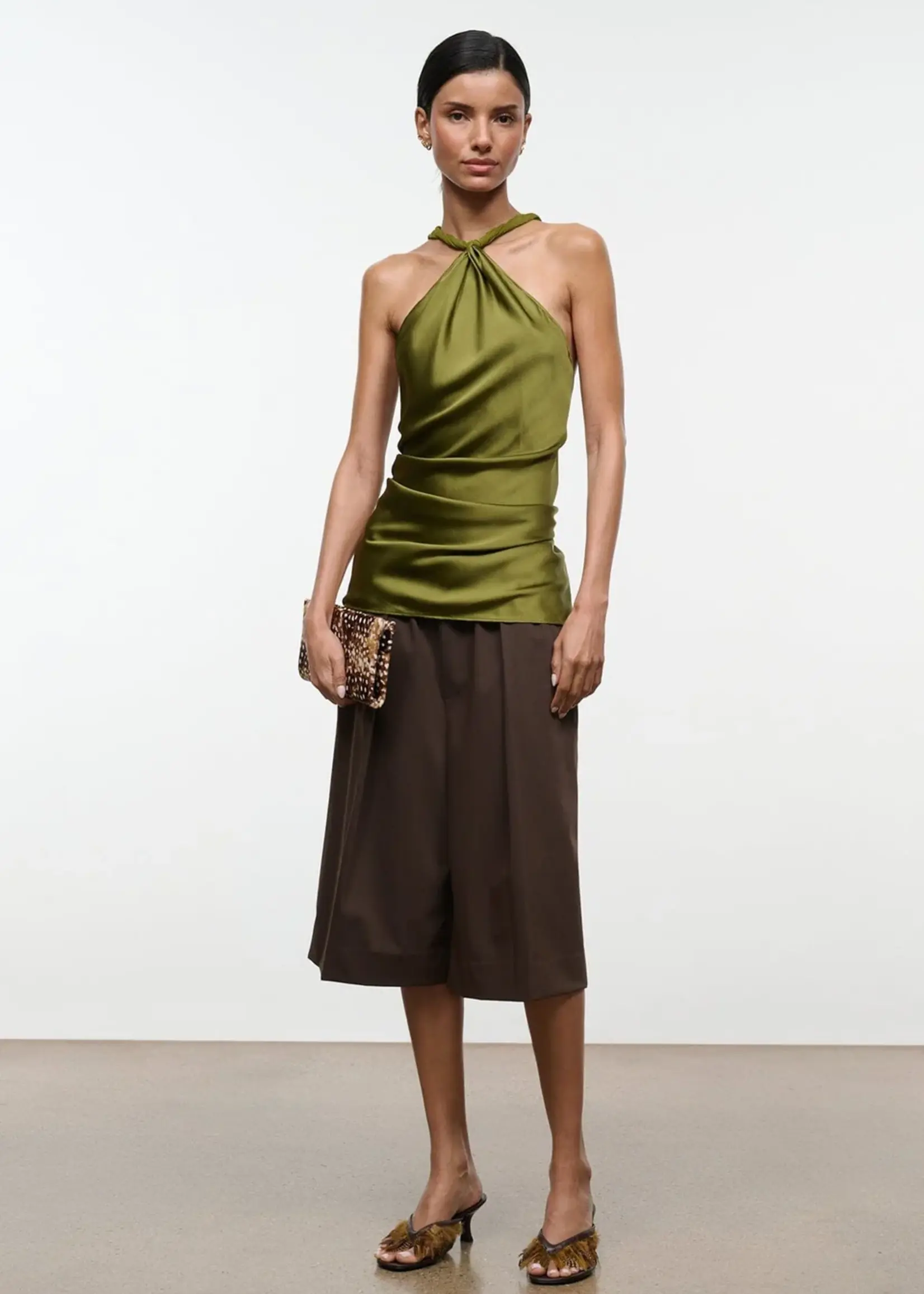 Staud MUSE CLUTCH FAWN HAIRCALF