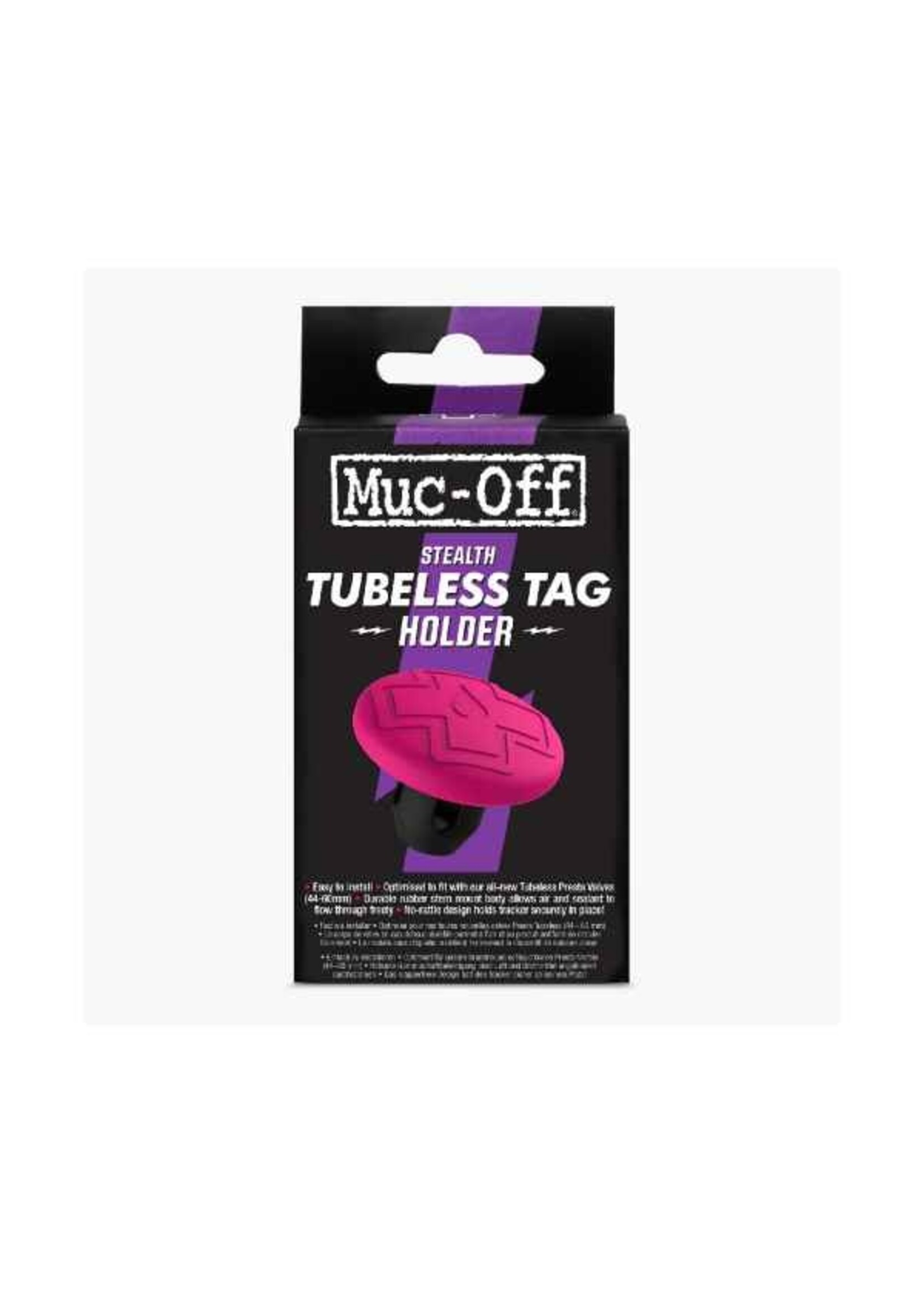 Muc-Off Porta Airtag tubeless para Neumatico Rosa/Negro
