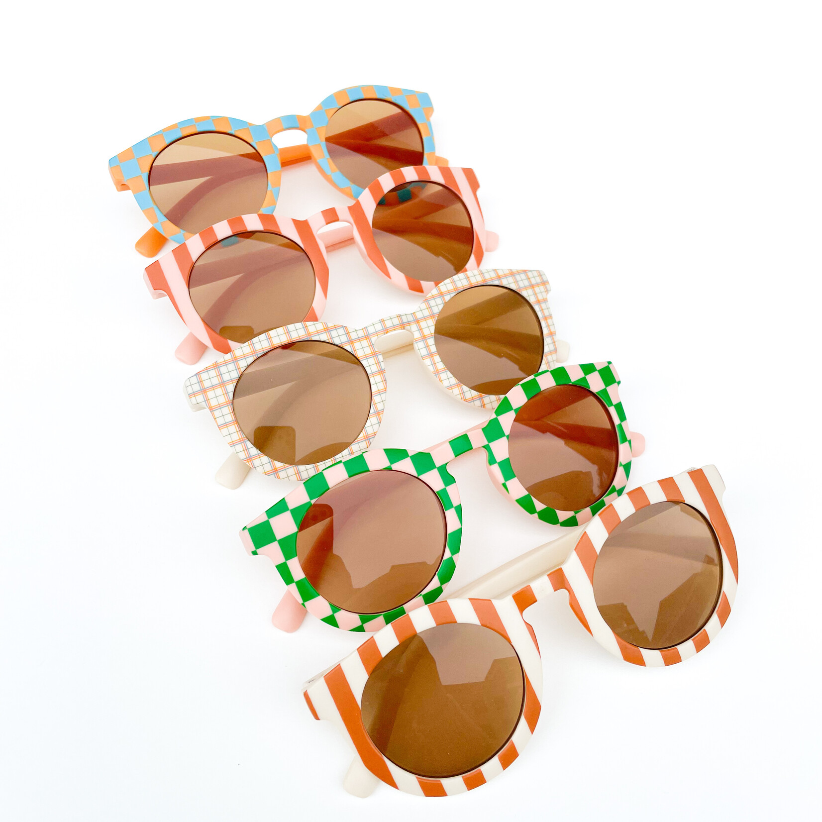 Retro Blush & Green Kids Sunglasses