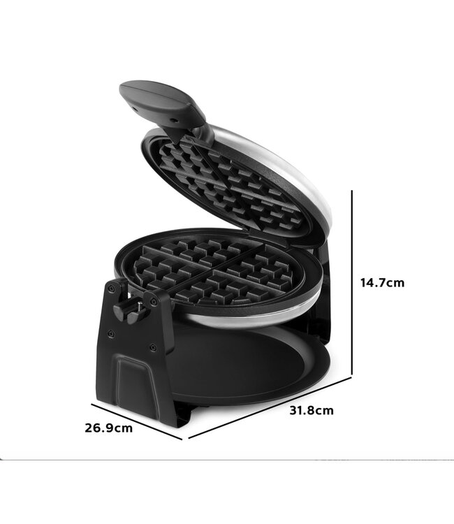 7" Rotary Belgian Waffle Maker | Black