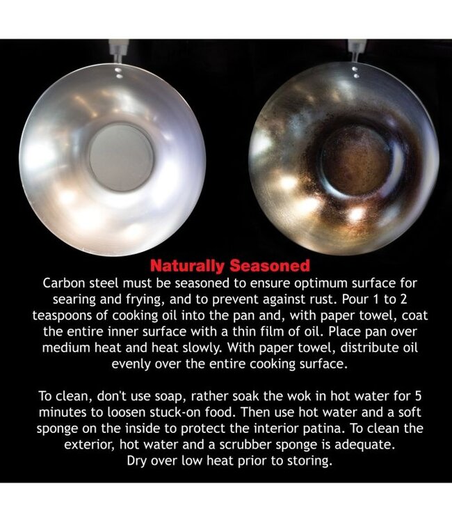 HIC Harold Import Company Helen's Asian Kitchen Carbon Steel Stir Fry Pan