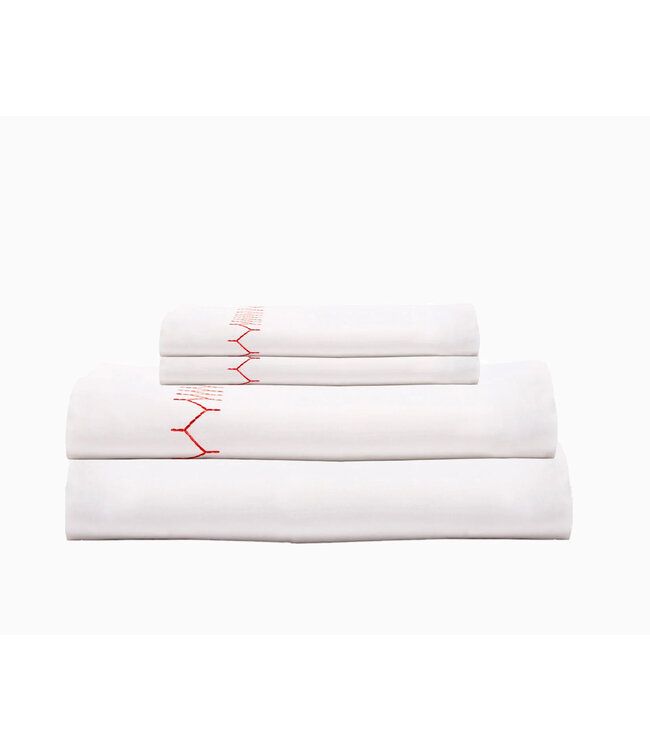 John Robshaw Stitched Coral Sheet Set