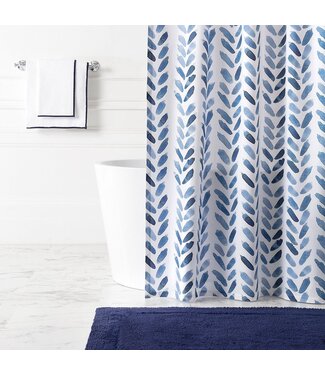 Annie Selke Blue Brush Shower Curtain